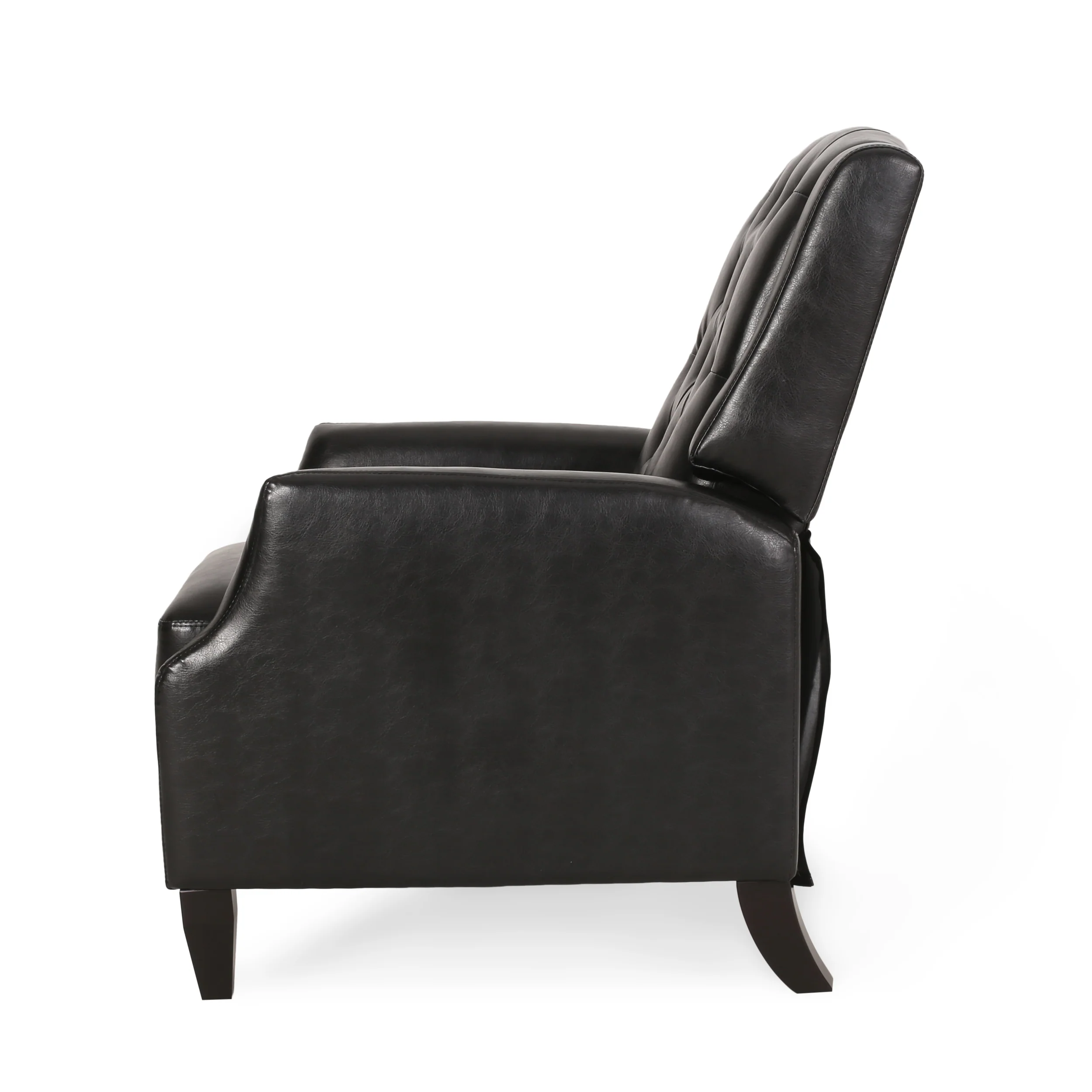 Loubar Contemporary Faux Leather Tufted Pushback Recliner - furnishings