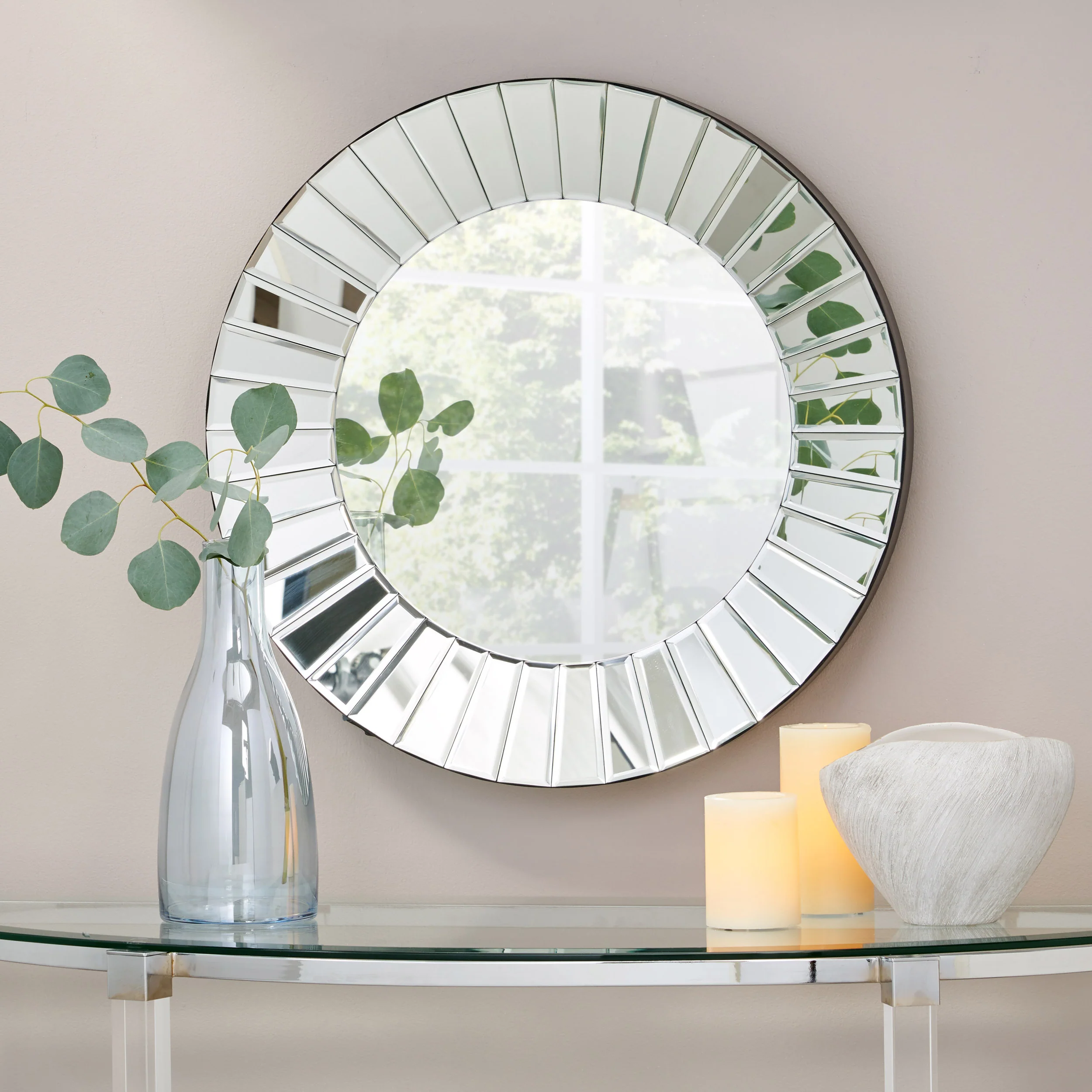 Hedda Modern Flat Pleated Mirror - furnishings
