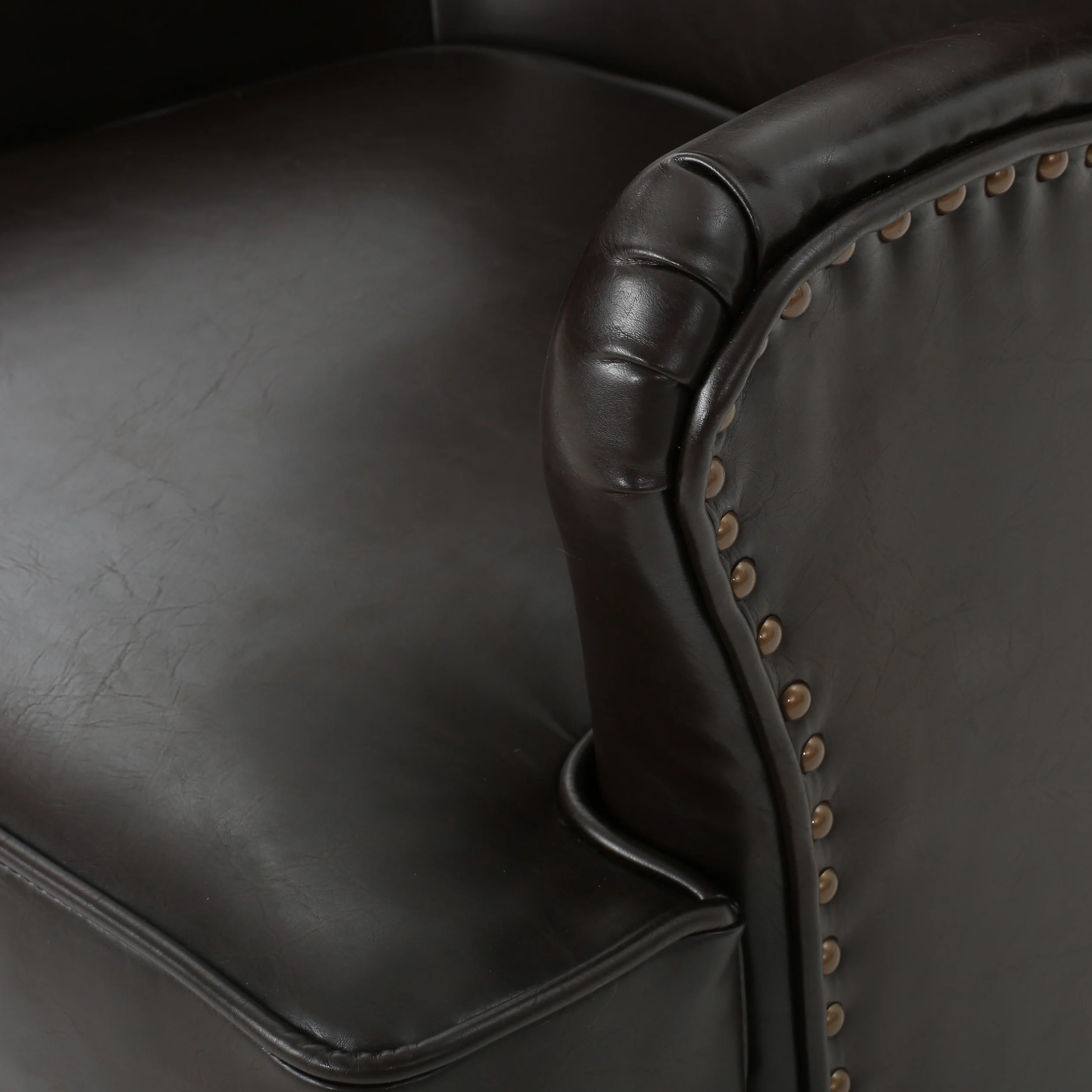 Romford Leather High Back Wingback Armchair - furnishings