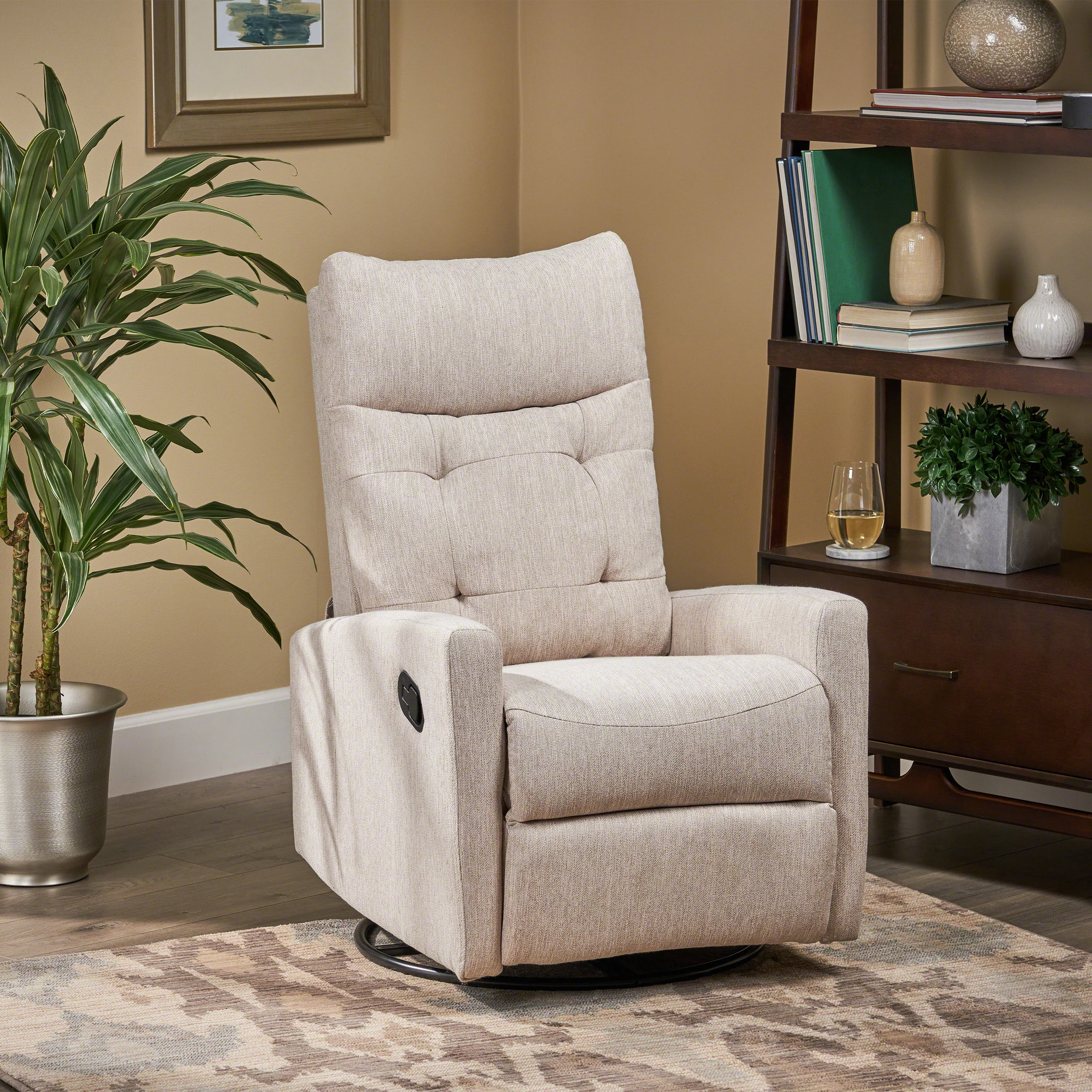 Ishtar Contemporary Glider Swivel Push Back Nursery Recliner - furnishings