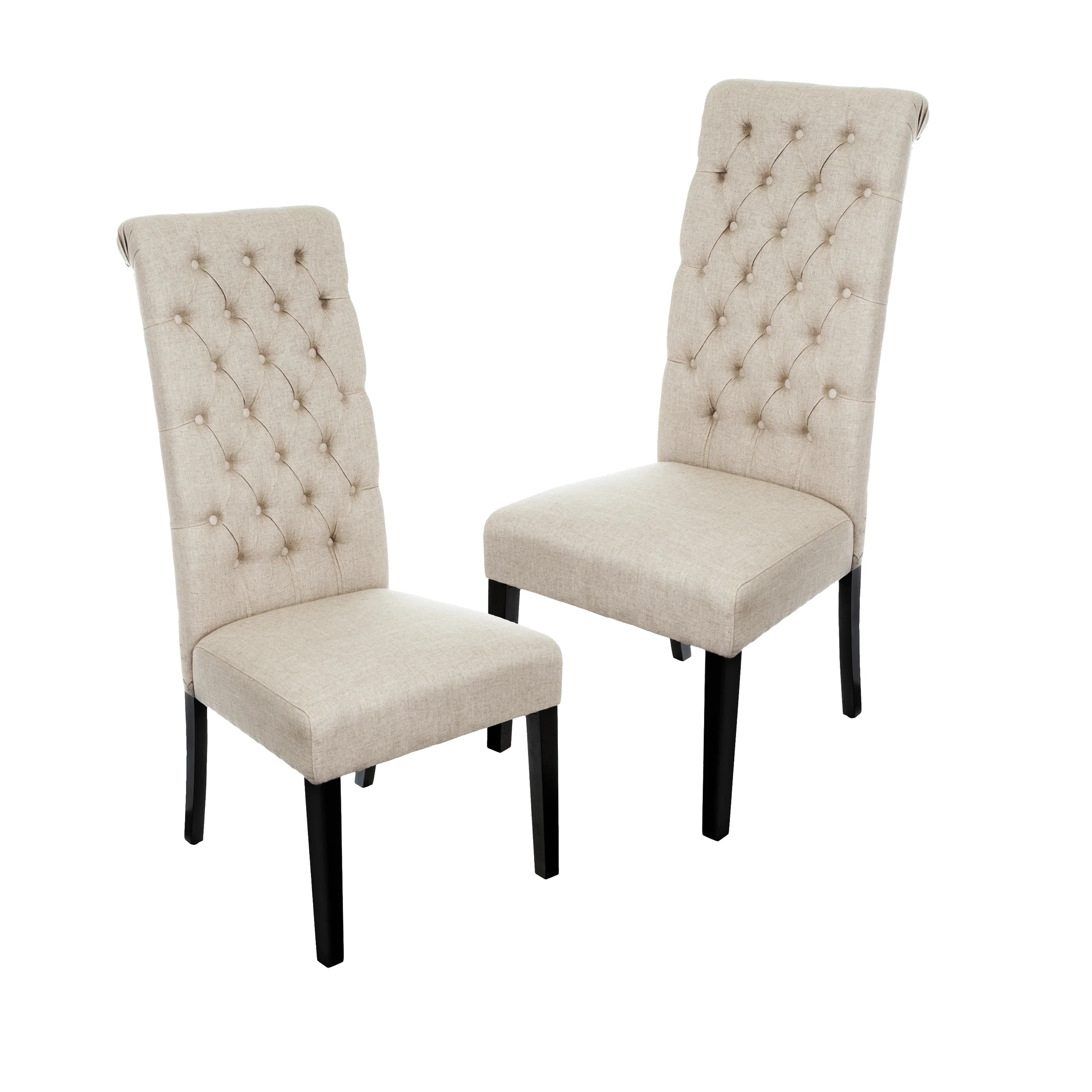 Charley Tall Dark Beige Tufted Dining Chairs (Set of 2) - furnishings