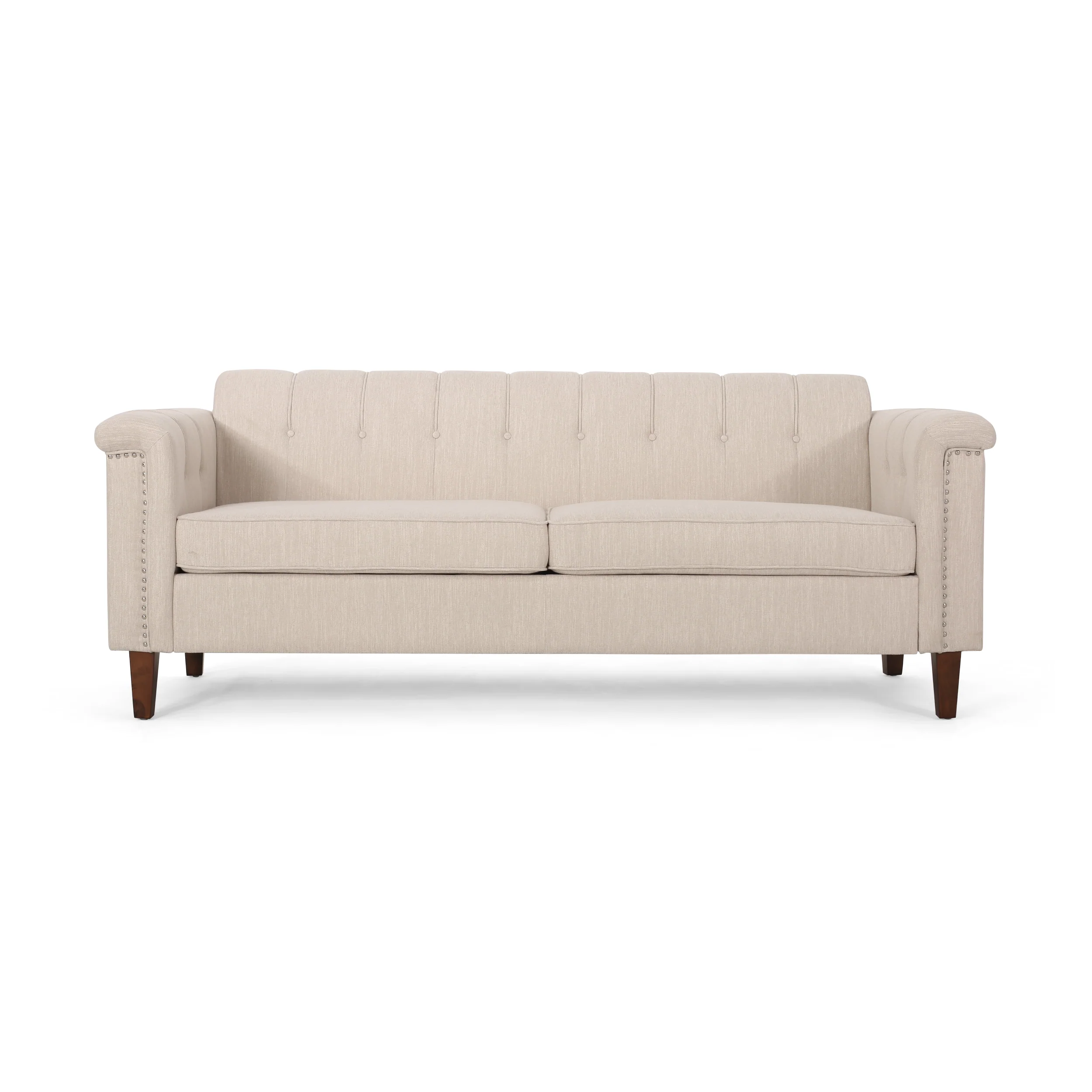 Shahmeer Contemporary Channel Stitch Fabric 3 Seater Sofa - furnishings