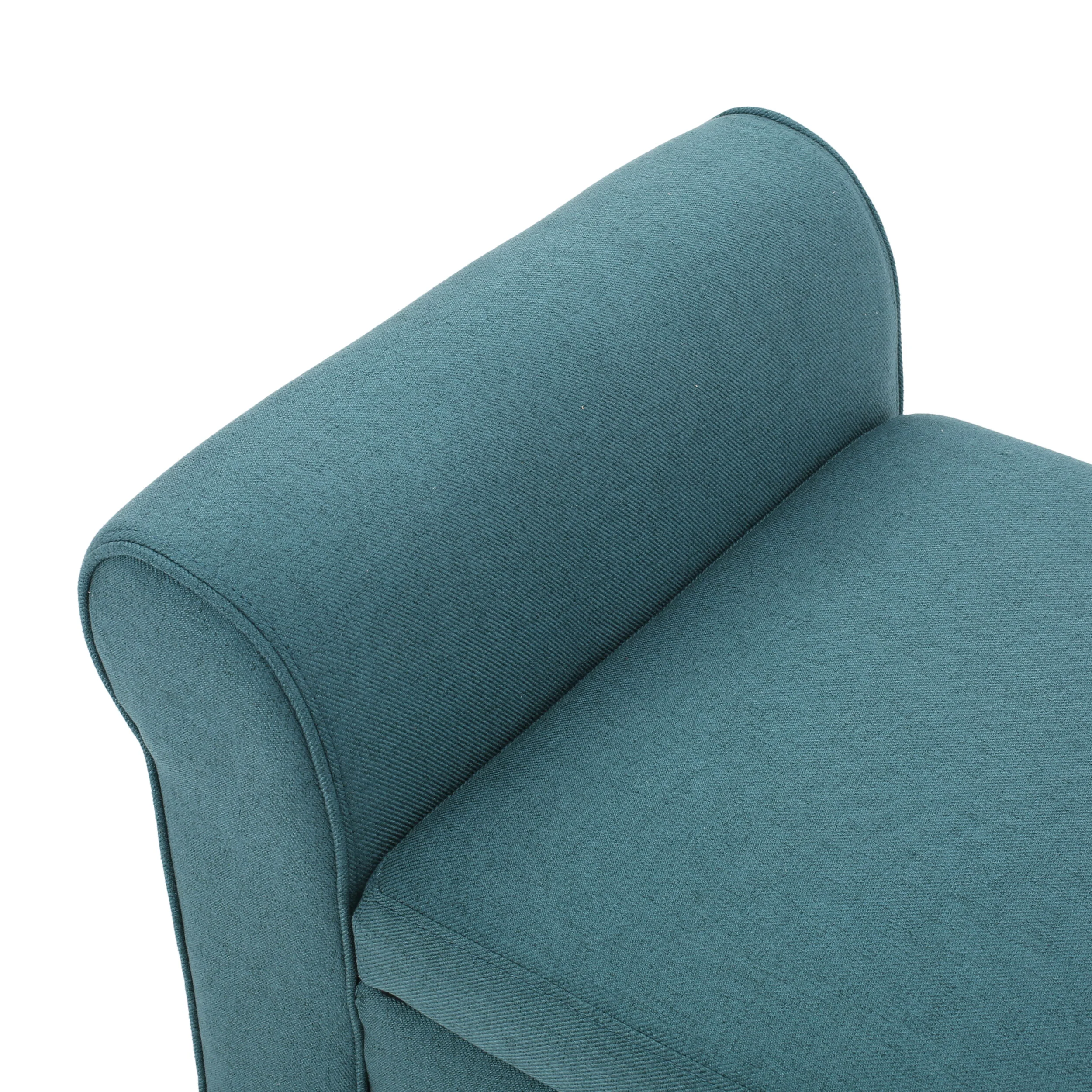 Danbury Contemporary Fabric Upholstered Storage Ottoman Bench with Rolled Arms - furnishings