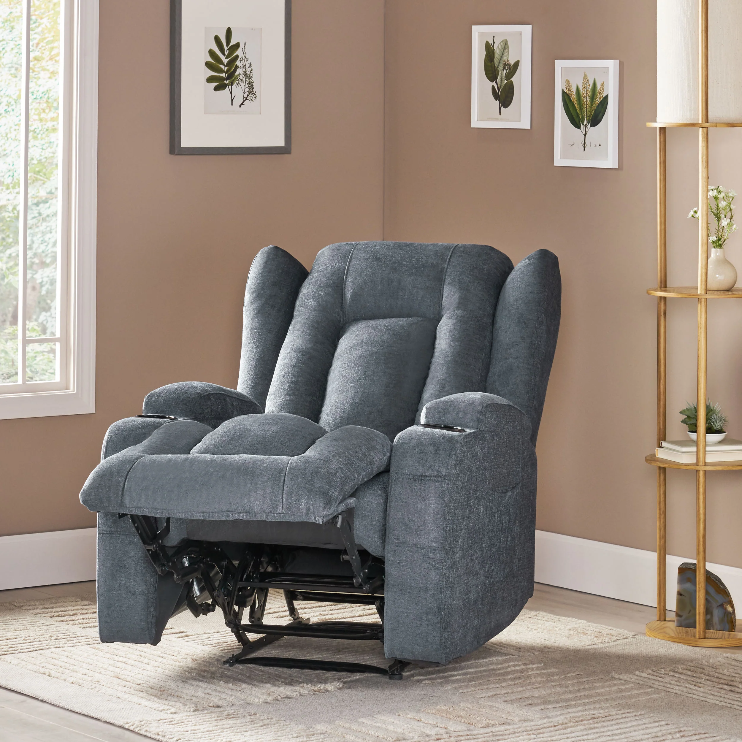Ellerslie Contemporary Pillow Tufted Massage Recliner - furnishings