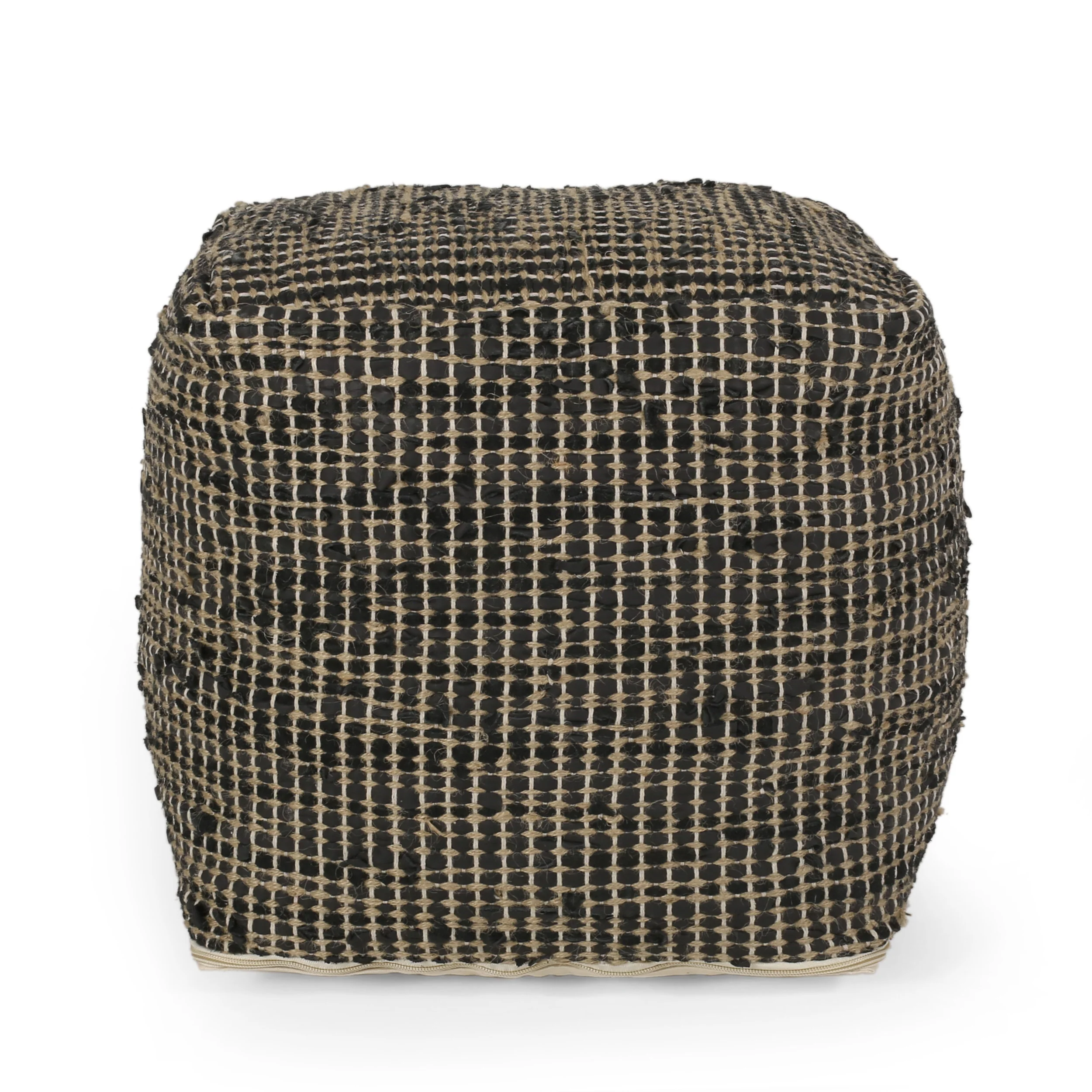 Glencoe Boho Handcrafted Fabric Cube Pouf - furnishings