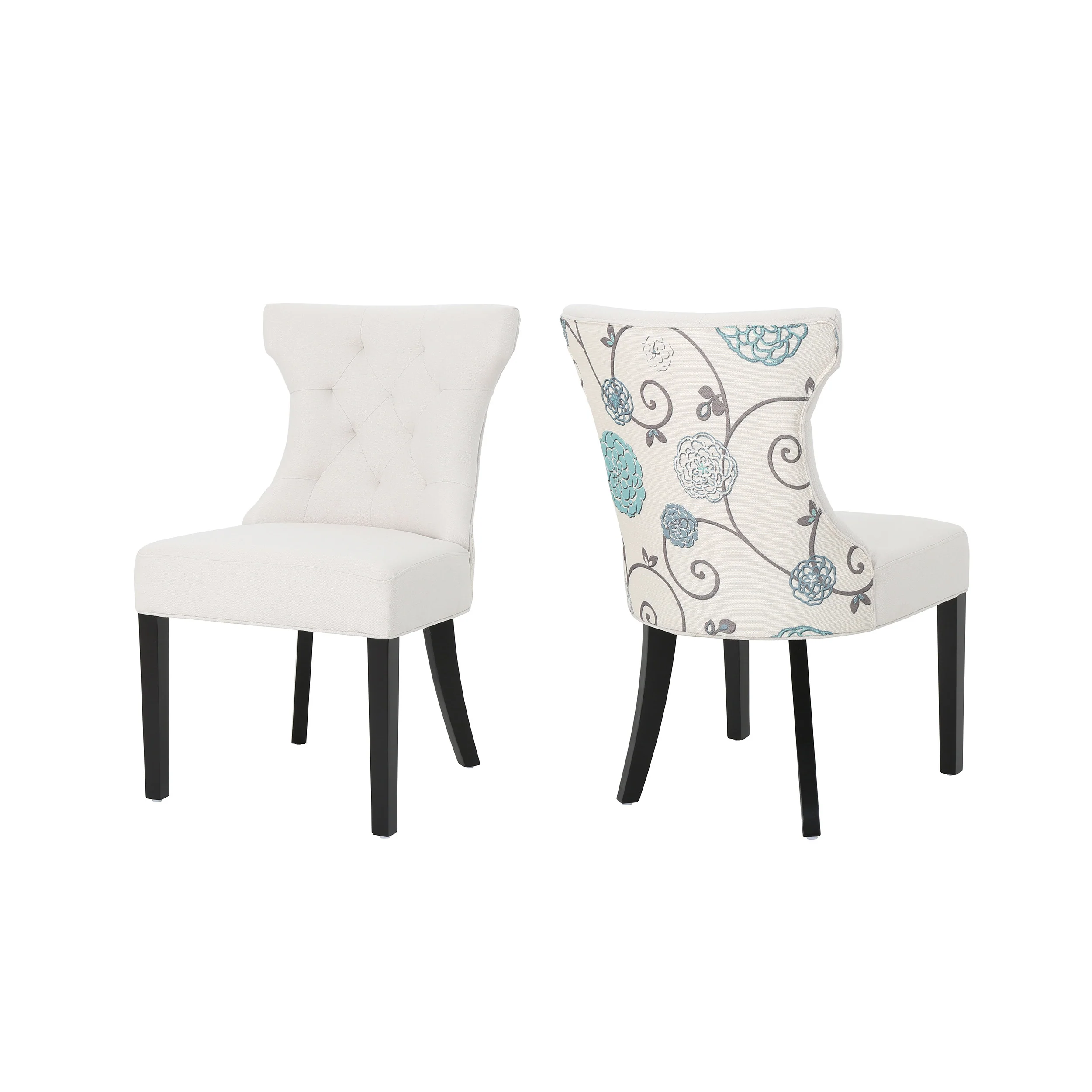 Louis Traditional Two Toned Fabric Dining Chair (set of 2) - furnishings