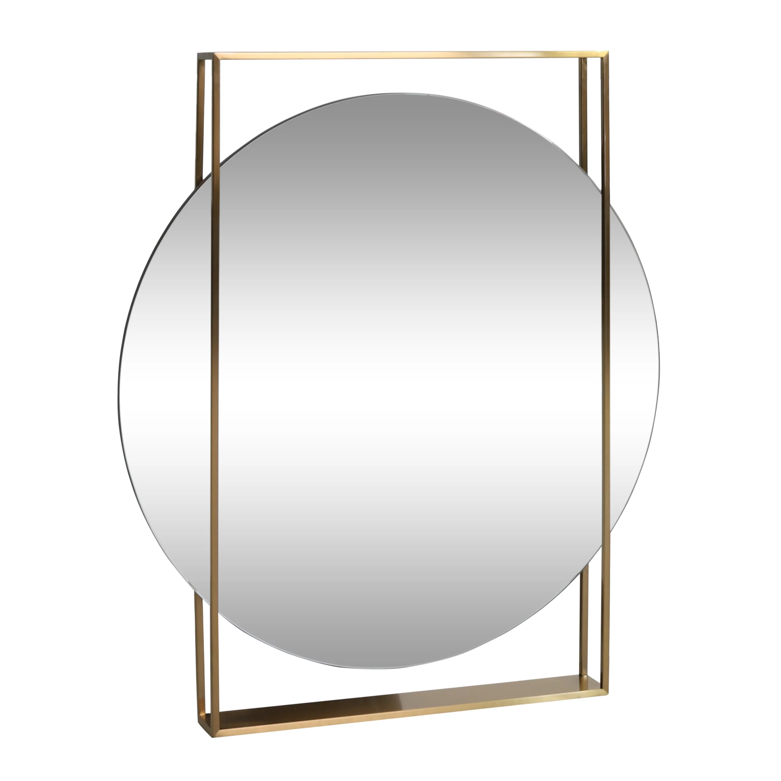 McNeal Modern Round Framed Wall Mirror - furnishings