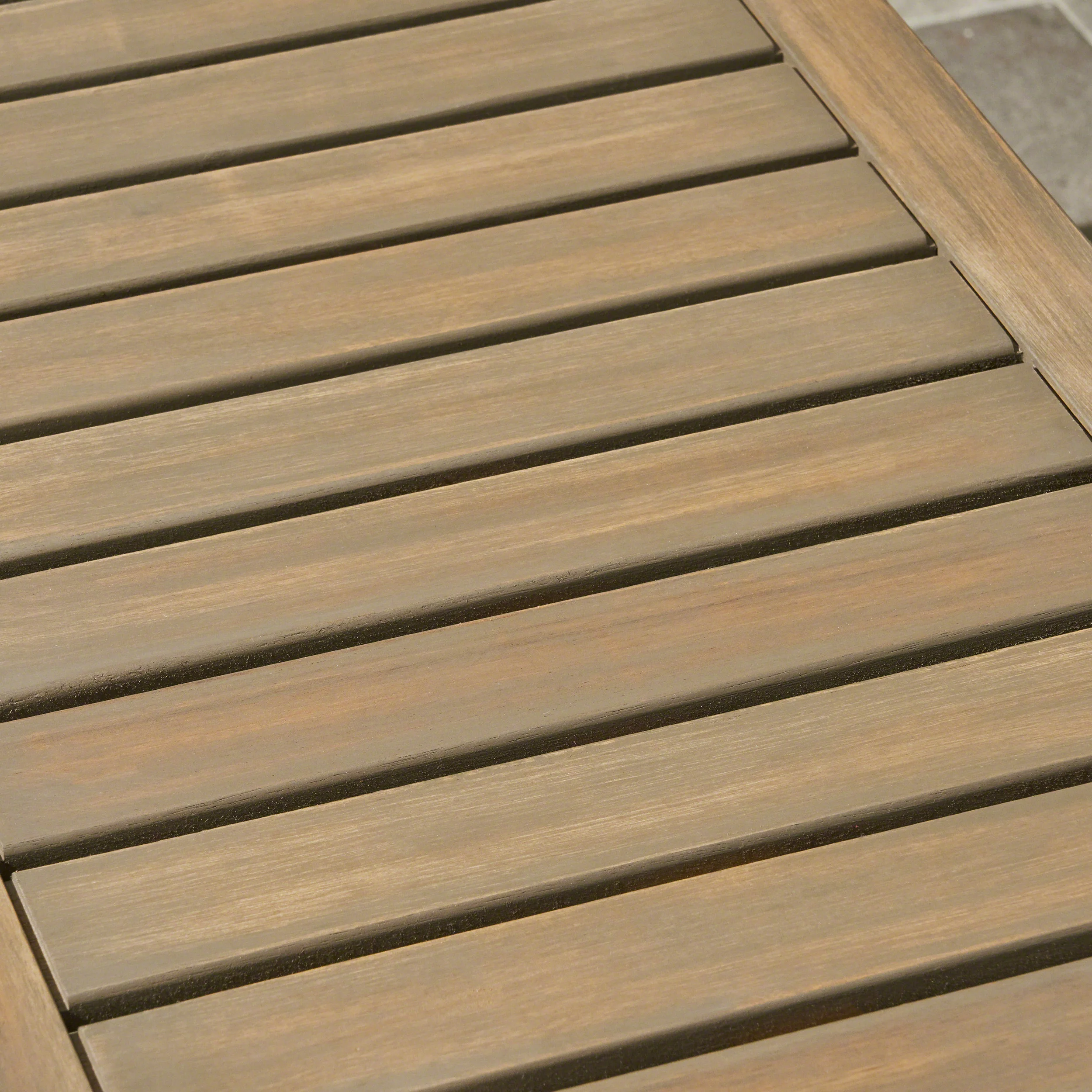 Drew Outdoor Industrial Acacia Wood and Iron Bench - furnishings