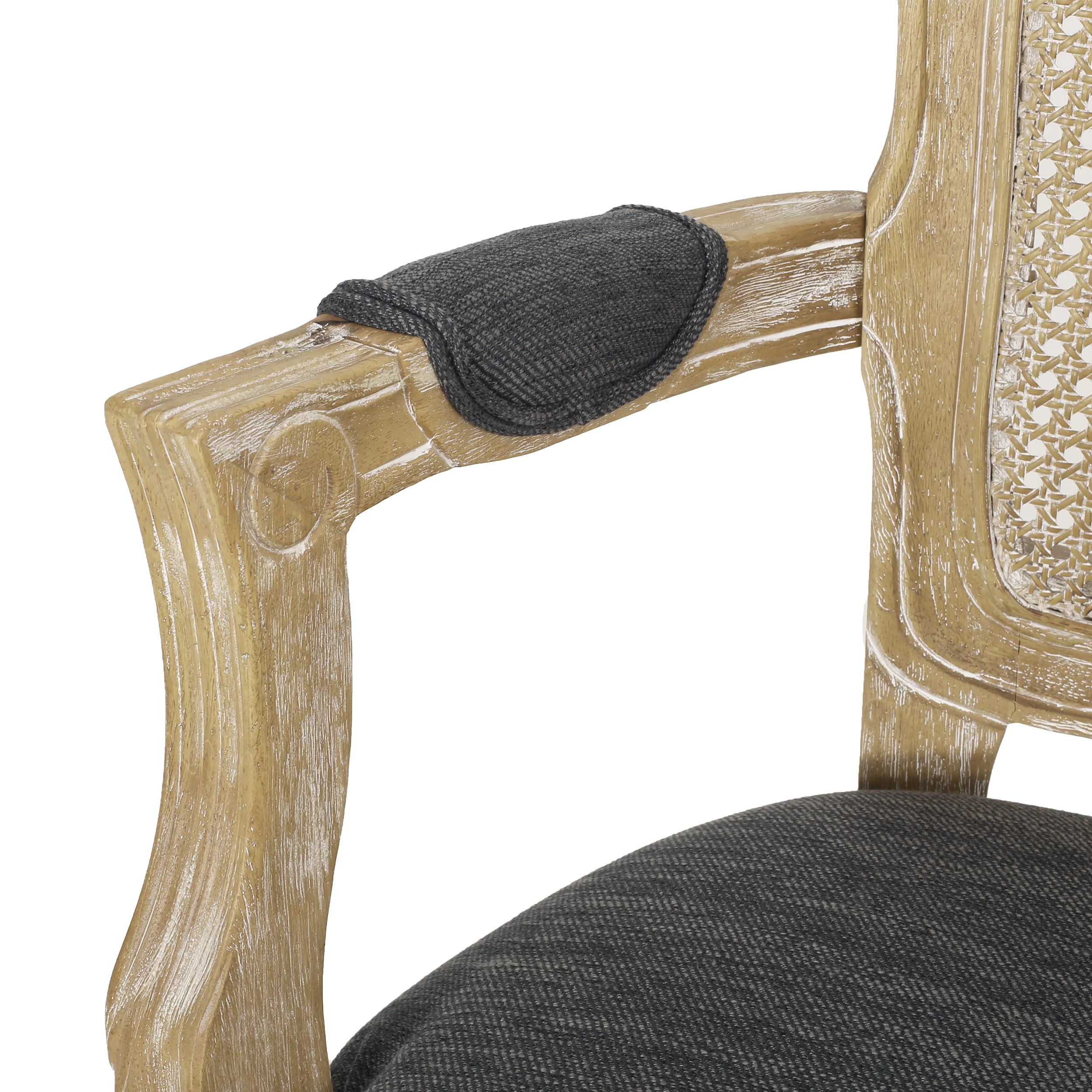 Wistar French Country Wood and Cane Loveseat - furnishings