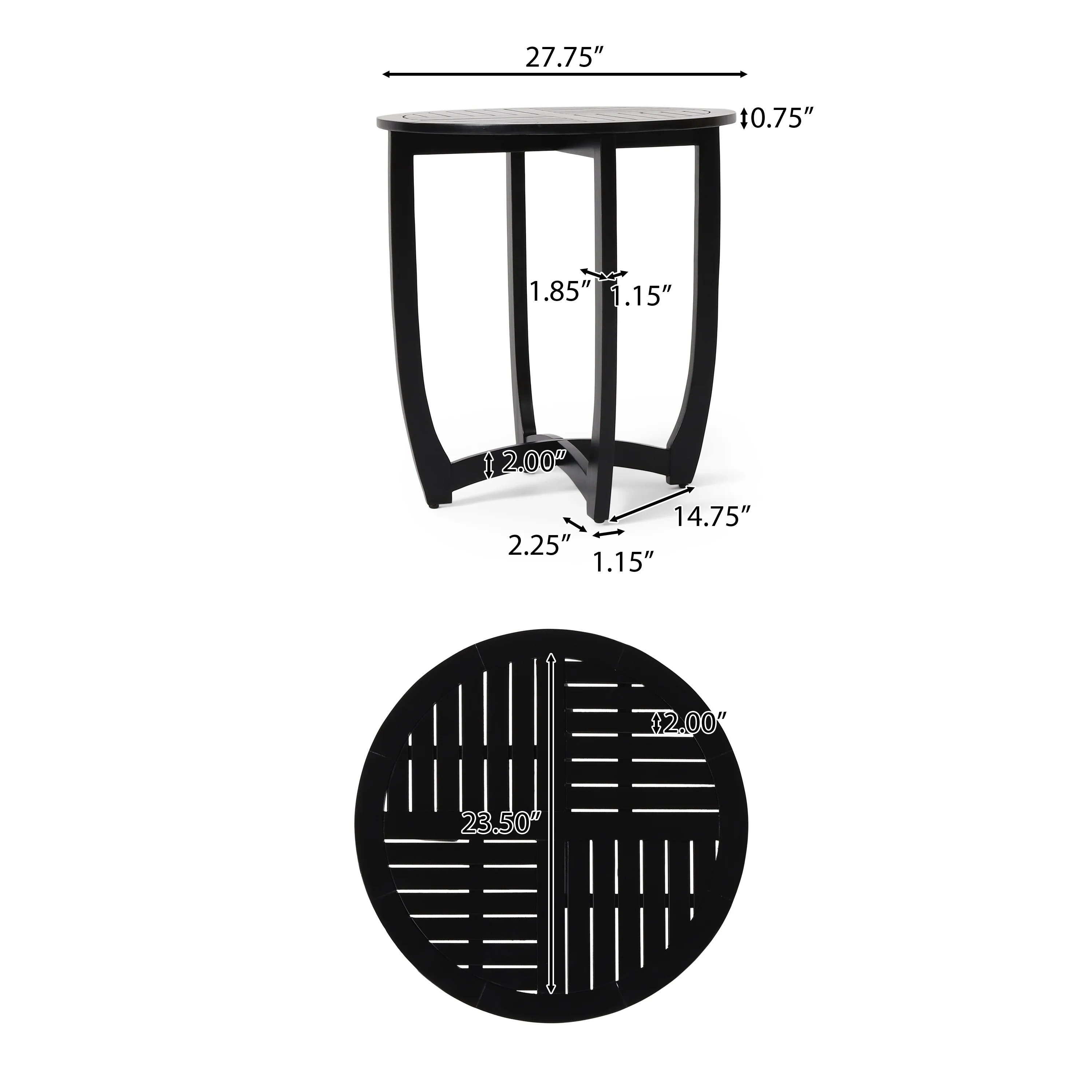 Tendoy Indoor/Outdoor Rustic Acacia Wood Dining Table, Black - furnishings