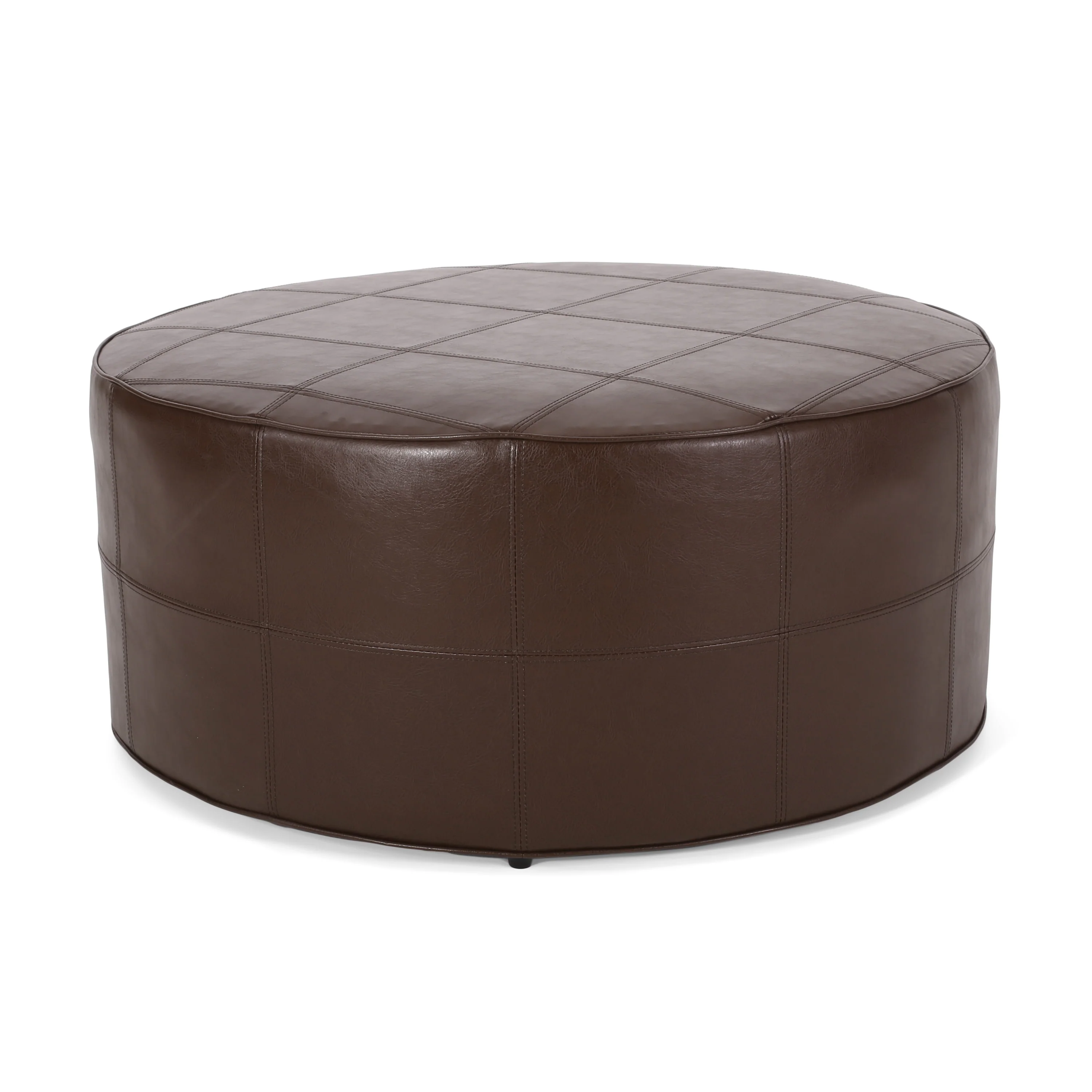 Dored Faux Leather Upholstered Ottoman - furnishings
