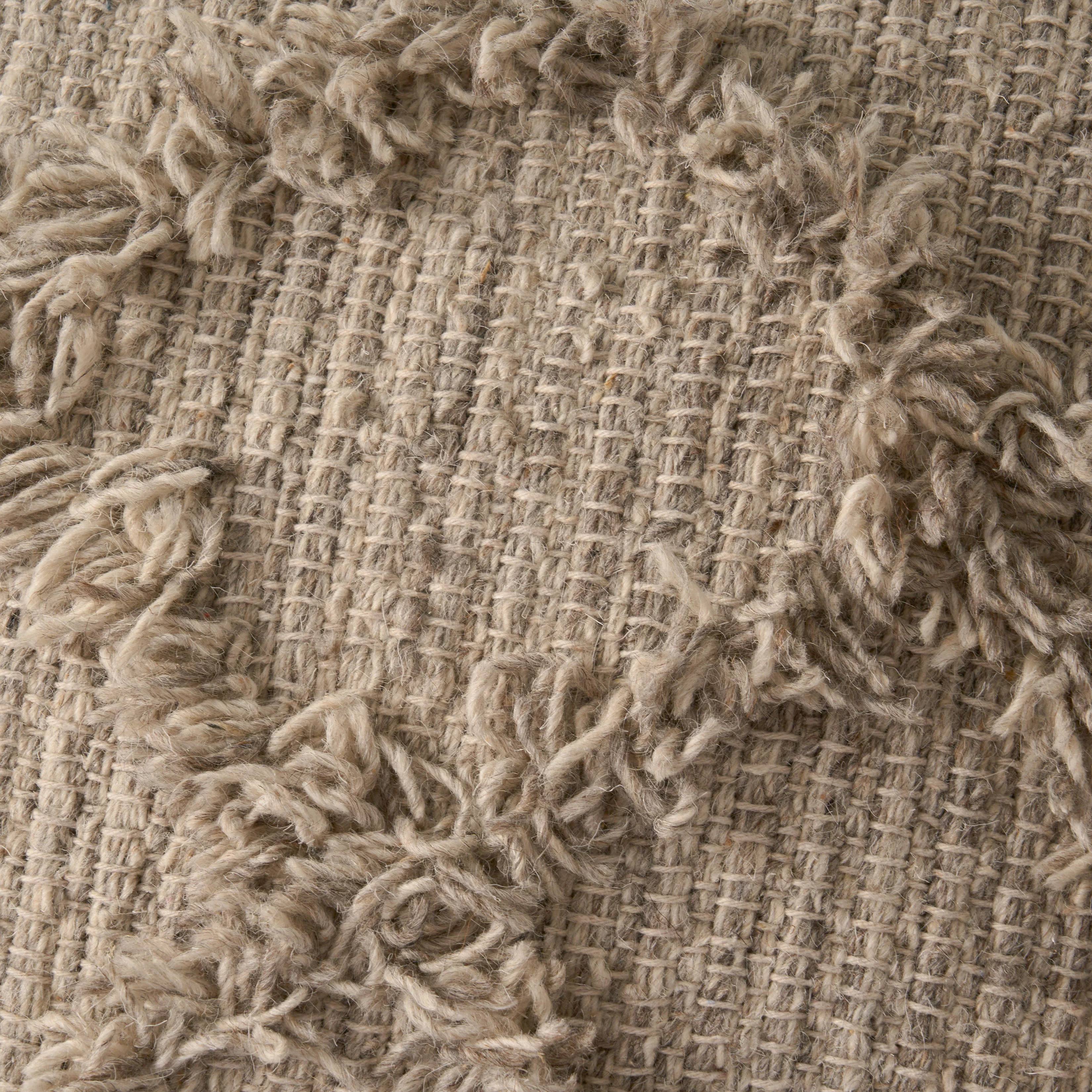 Viraj Boho Artisan Hand Woven Wool and Cotton Cube Pouf - furnishings