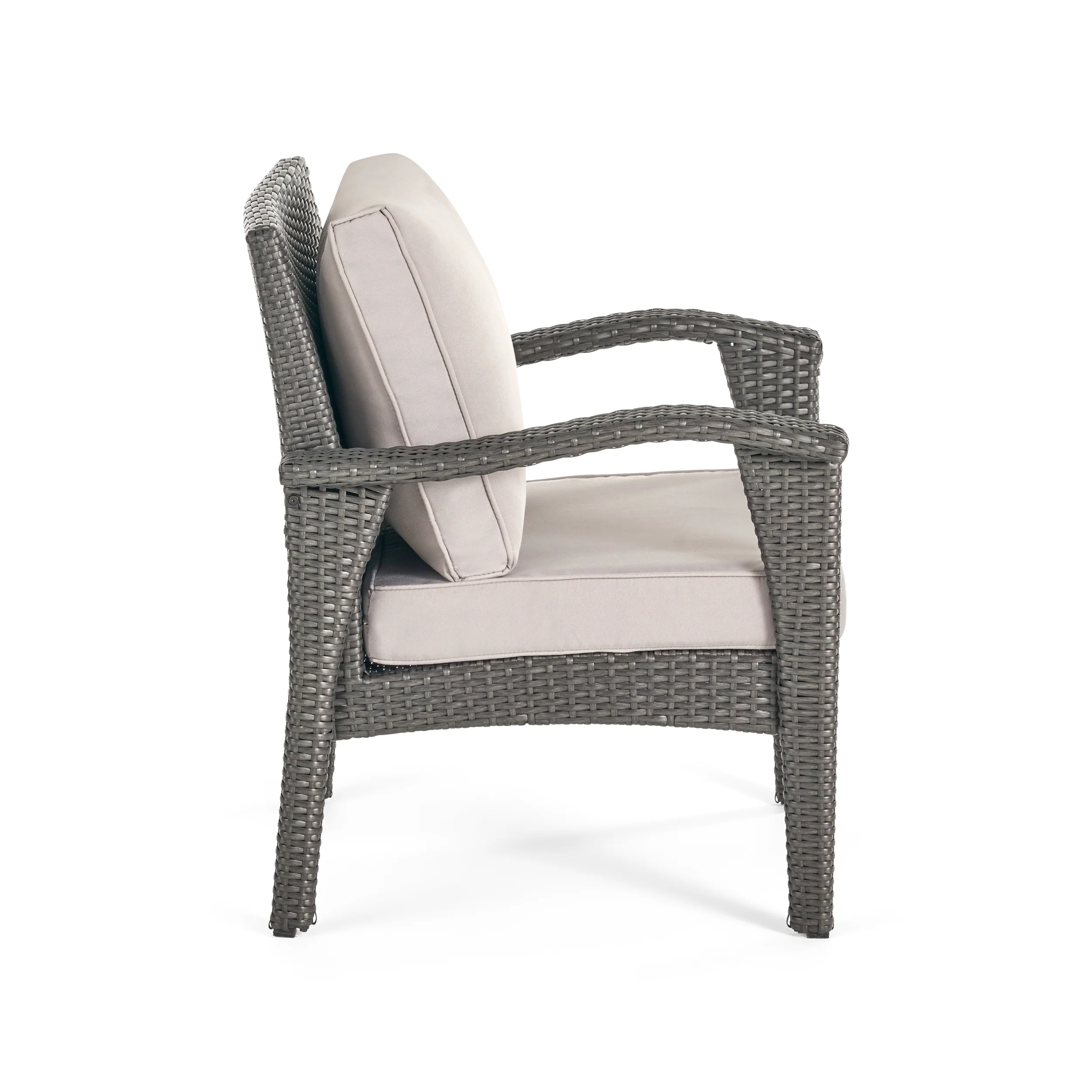 Mckynzie Outdoor 4 Seater Wicker Chat Set with Fire Pit - furnishings