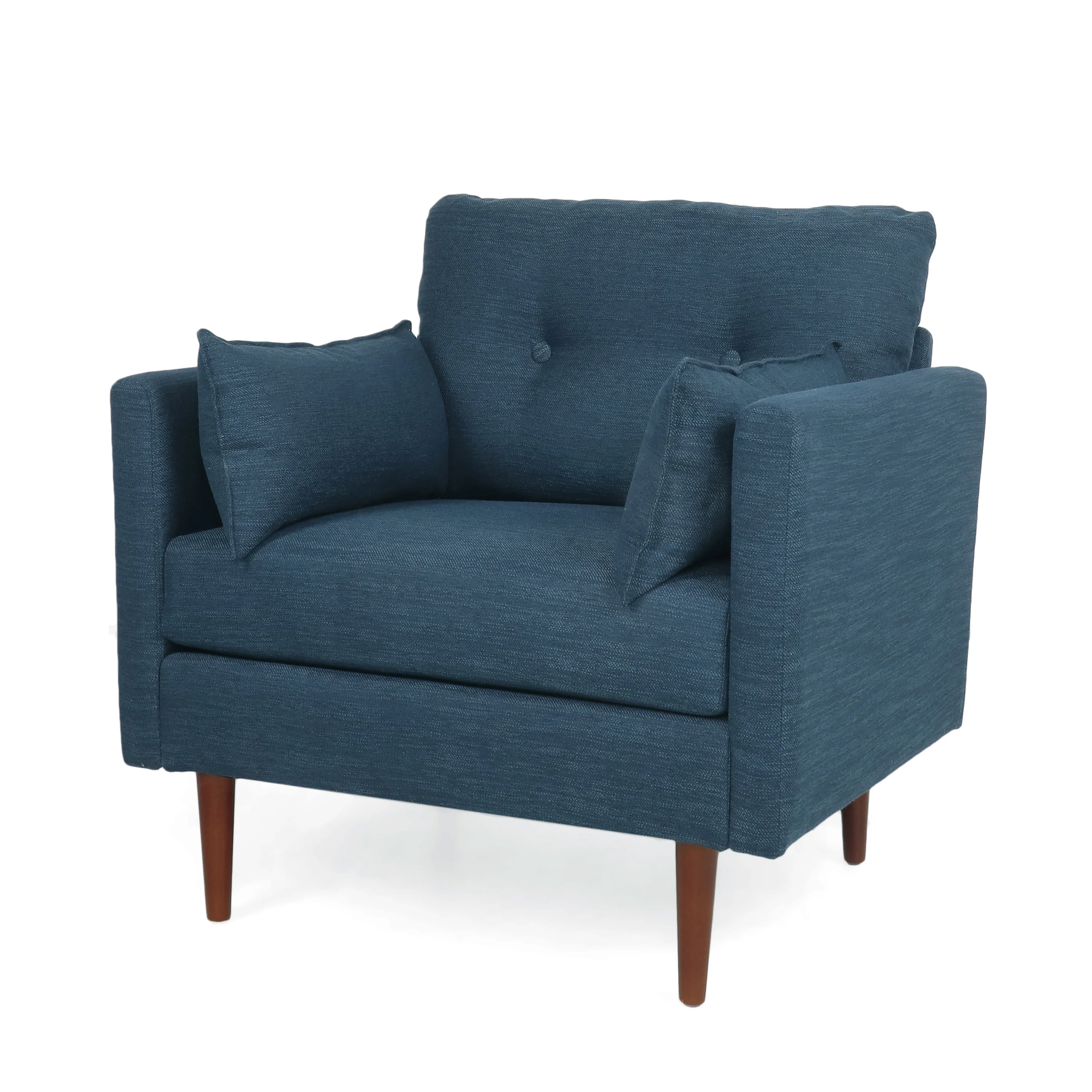 Ashuelot Mid Century Modern Fabric Tufted Club Chair with Accent Pillows - furnishings