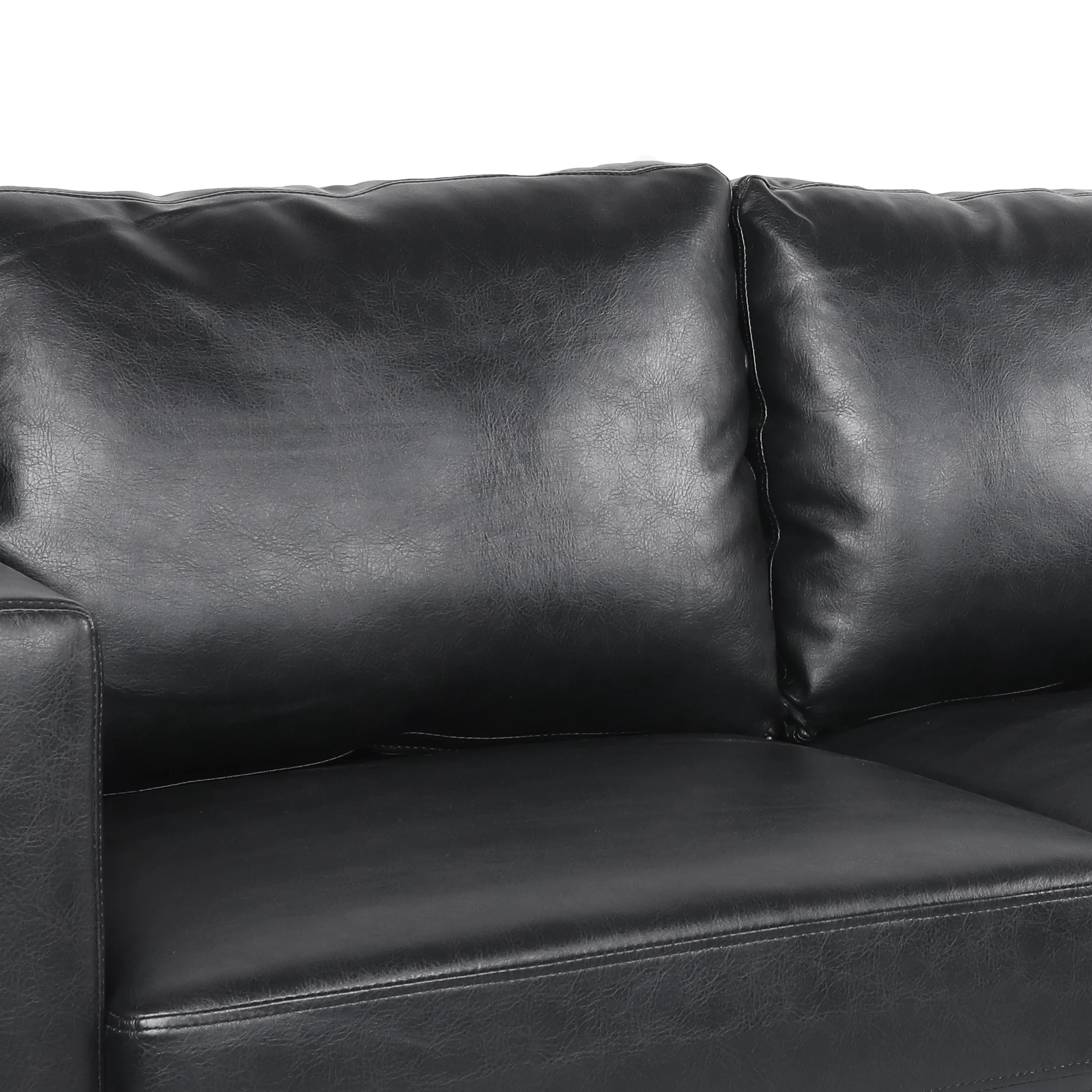 Dowd Mid Century Modern Faux Leather 3 Seater Sofa - furnishings