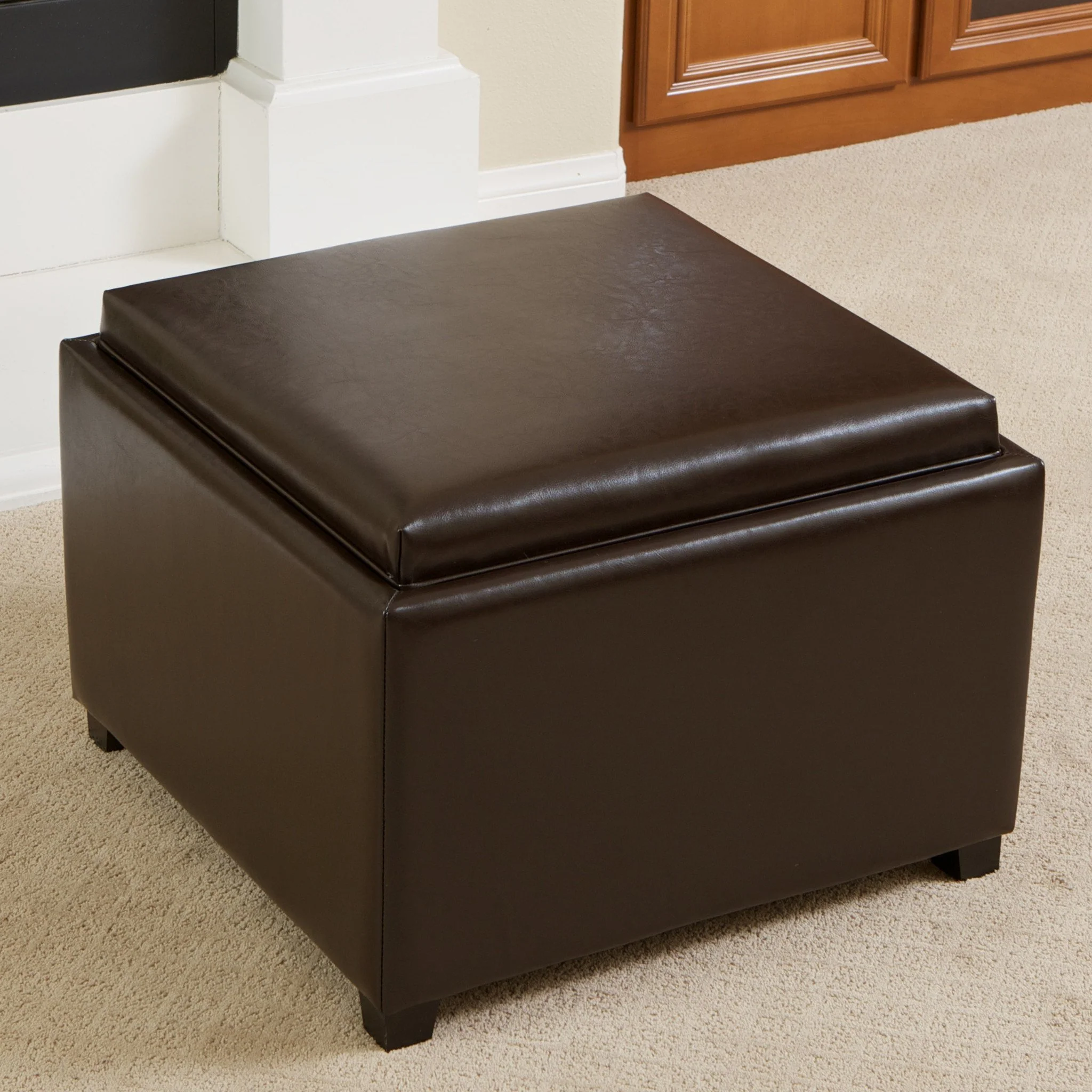 Jefferson Tray Top Storage Ottoman - furnishings