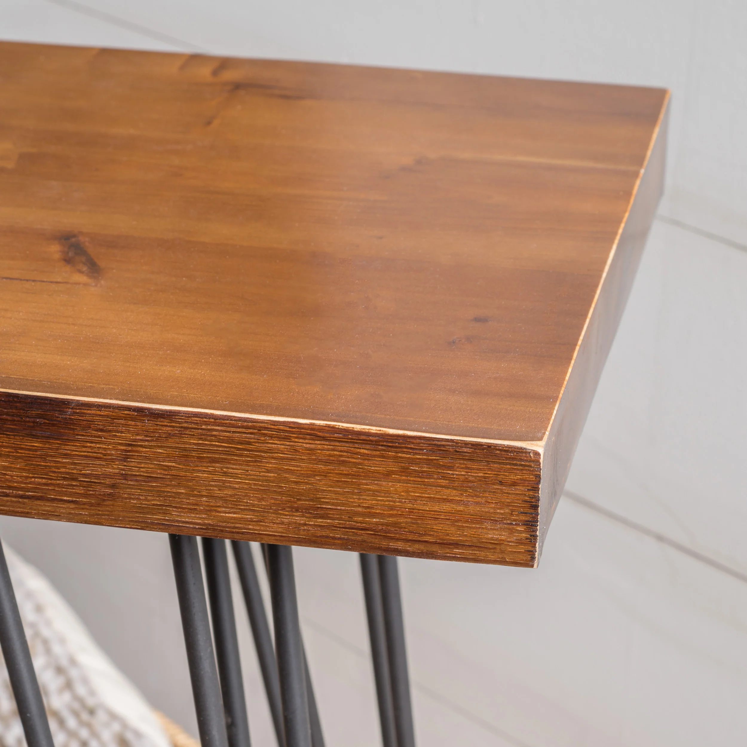 Regent Natural Finish Firwood Faux Live Edge Console Table - furnishings