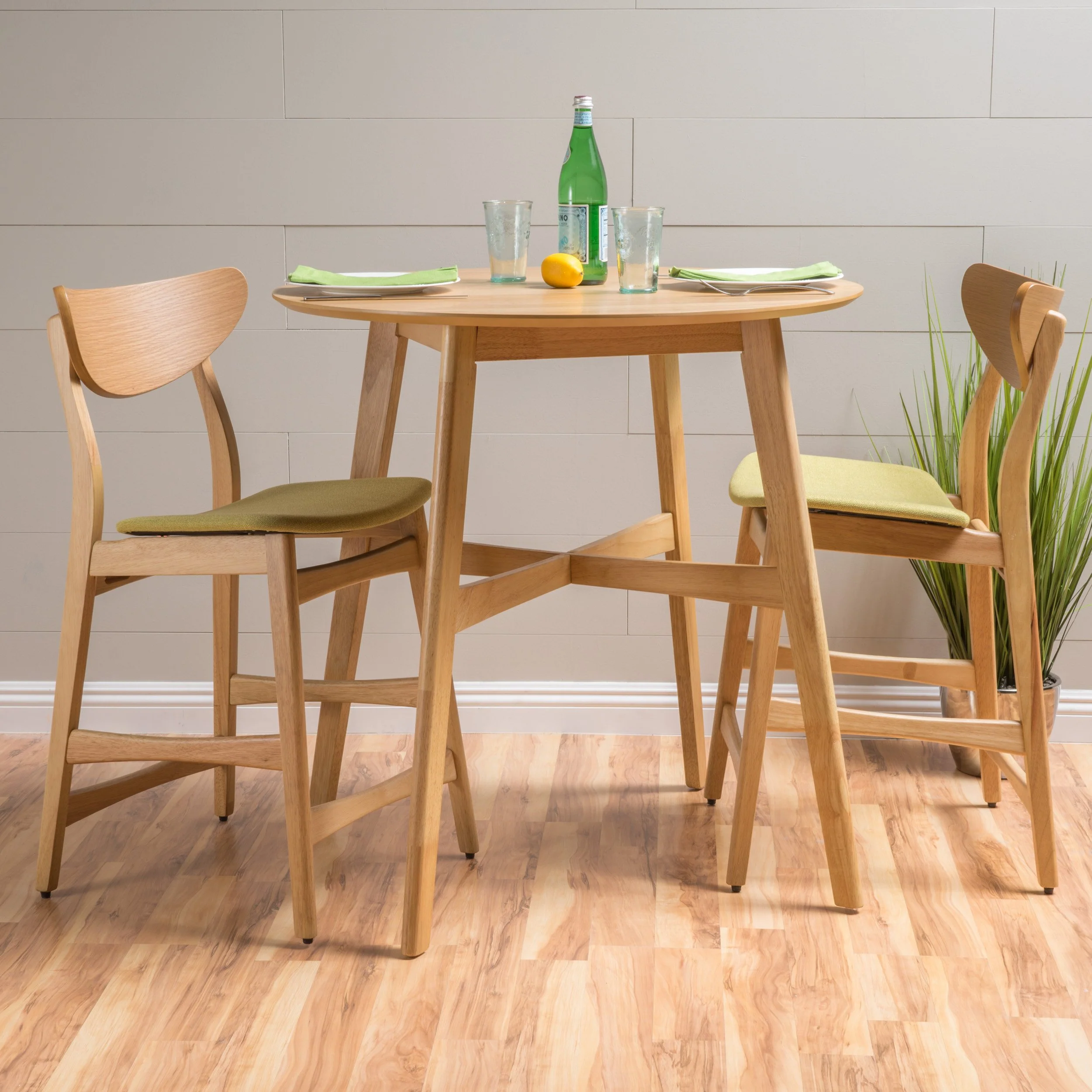 Helen Dark Fabric/ Wood Finish Counter Height Dining Set - furnishings