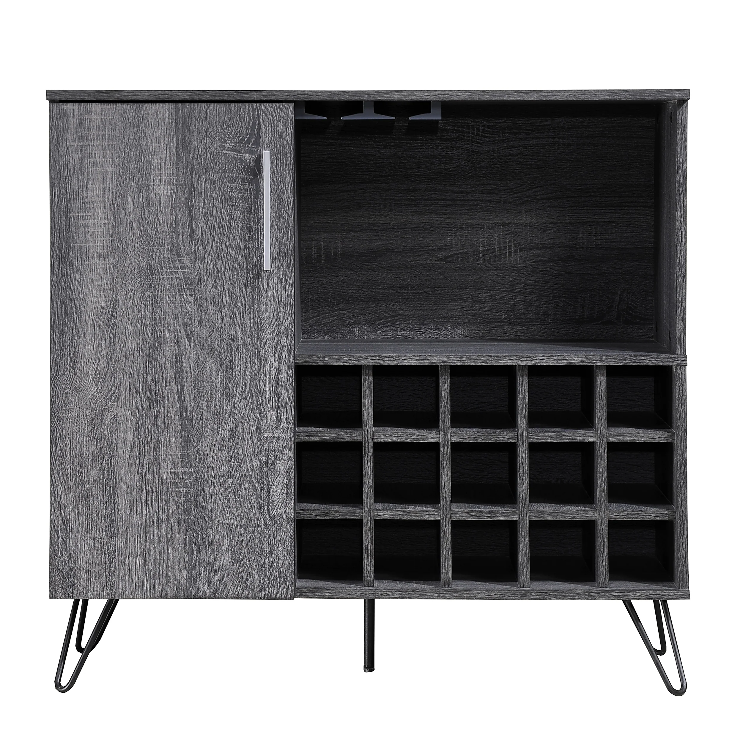 Lochner Mid Century Modern Wine Rack Bar Cabinet - furnishings