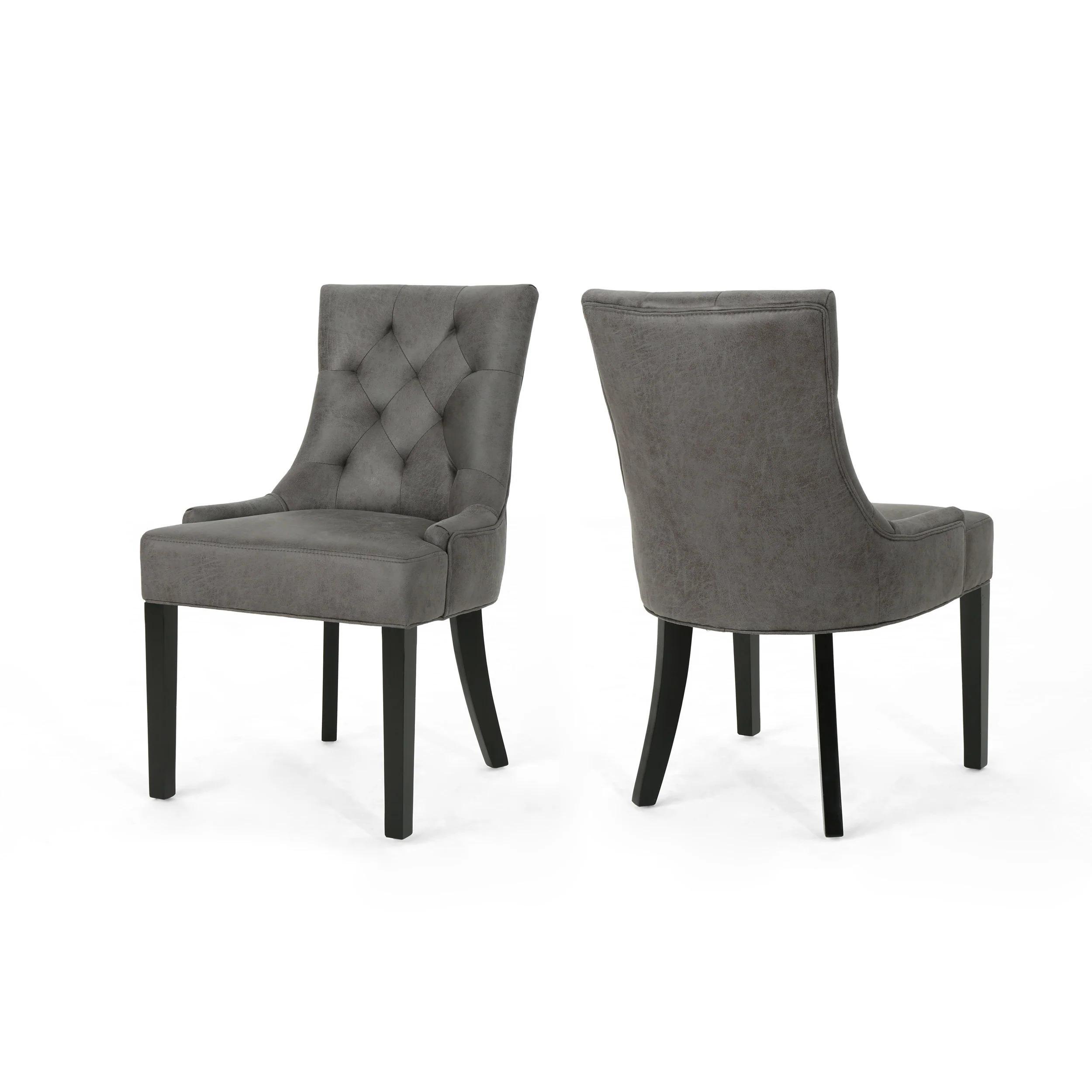 Sarah Traditional Microfiber Dining Chairs (Set of 2) - furnishings