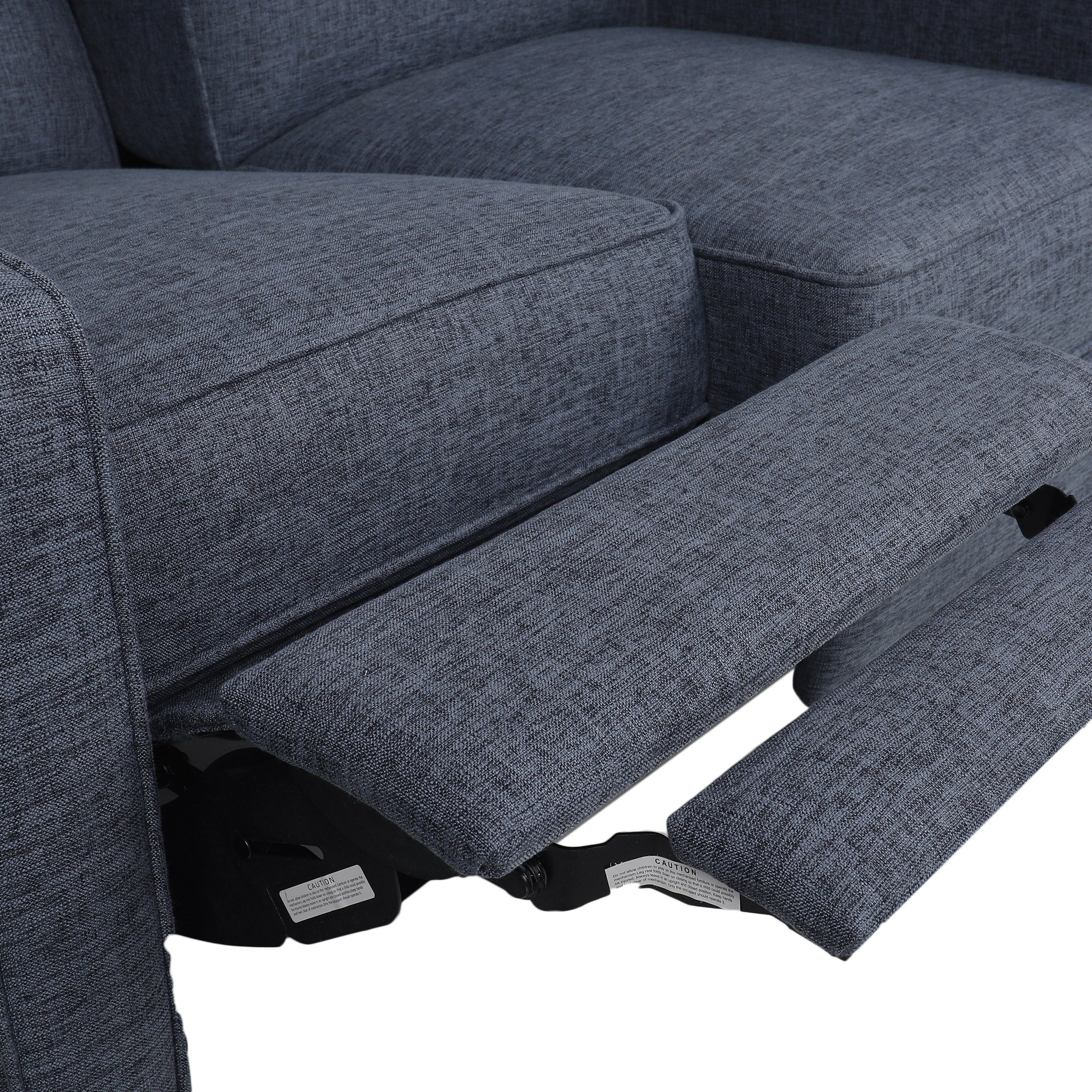 Manville Contemporary Tufted Loveseat Pushback Recliner - furnishings