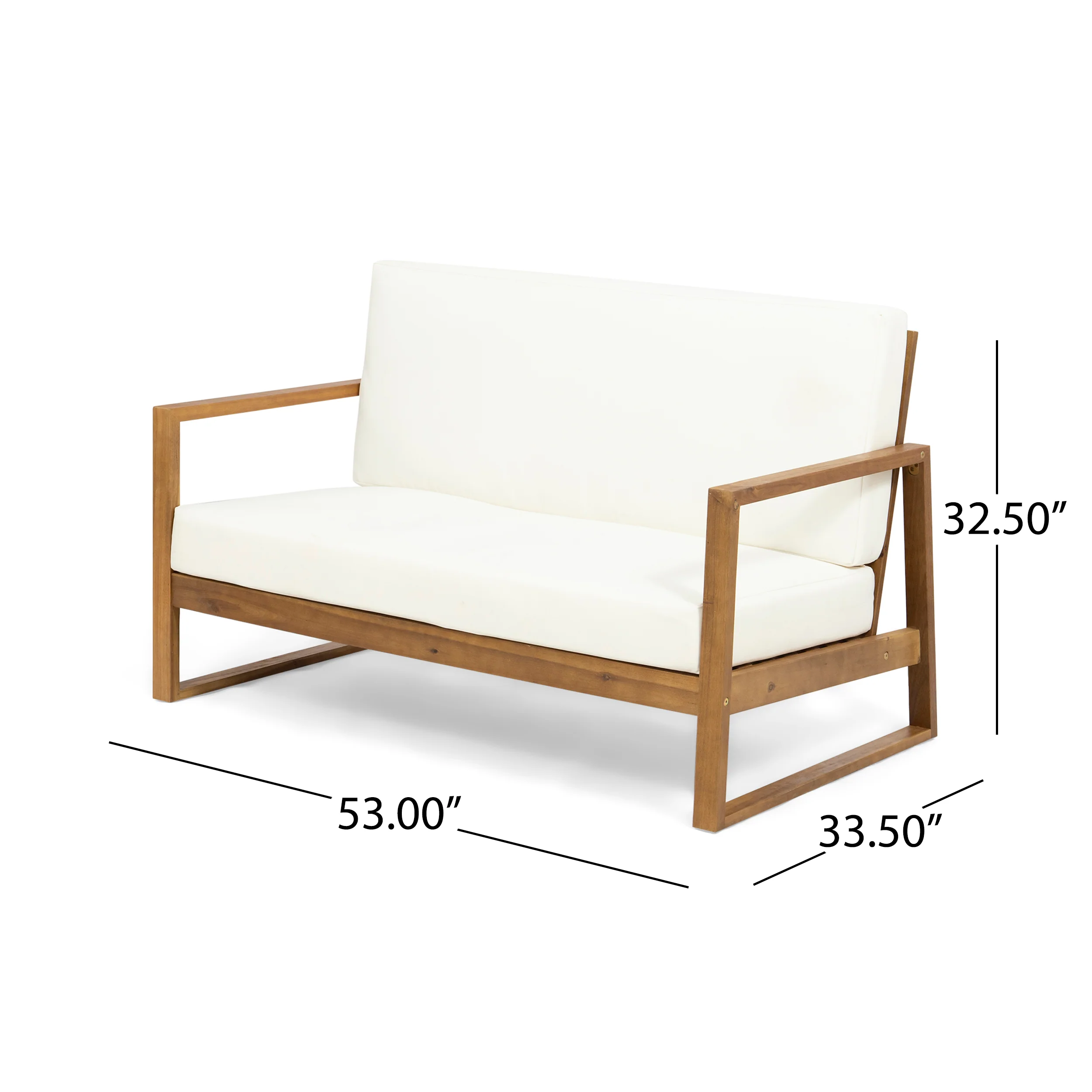 Marlee Outdoor Acacia Wood 4 Seater Chat Set with Coffee Table - furnishings