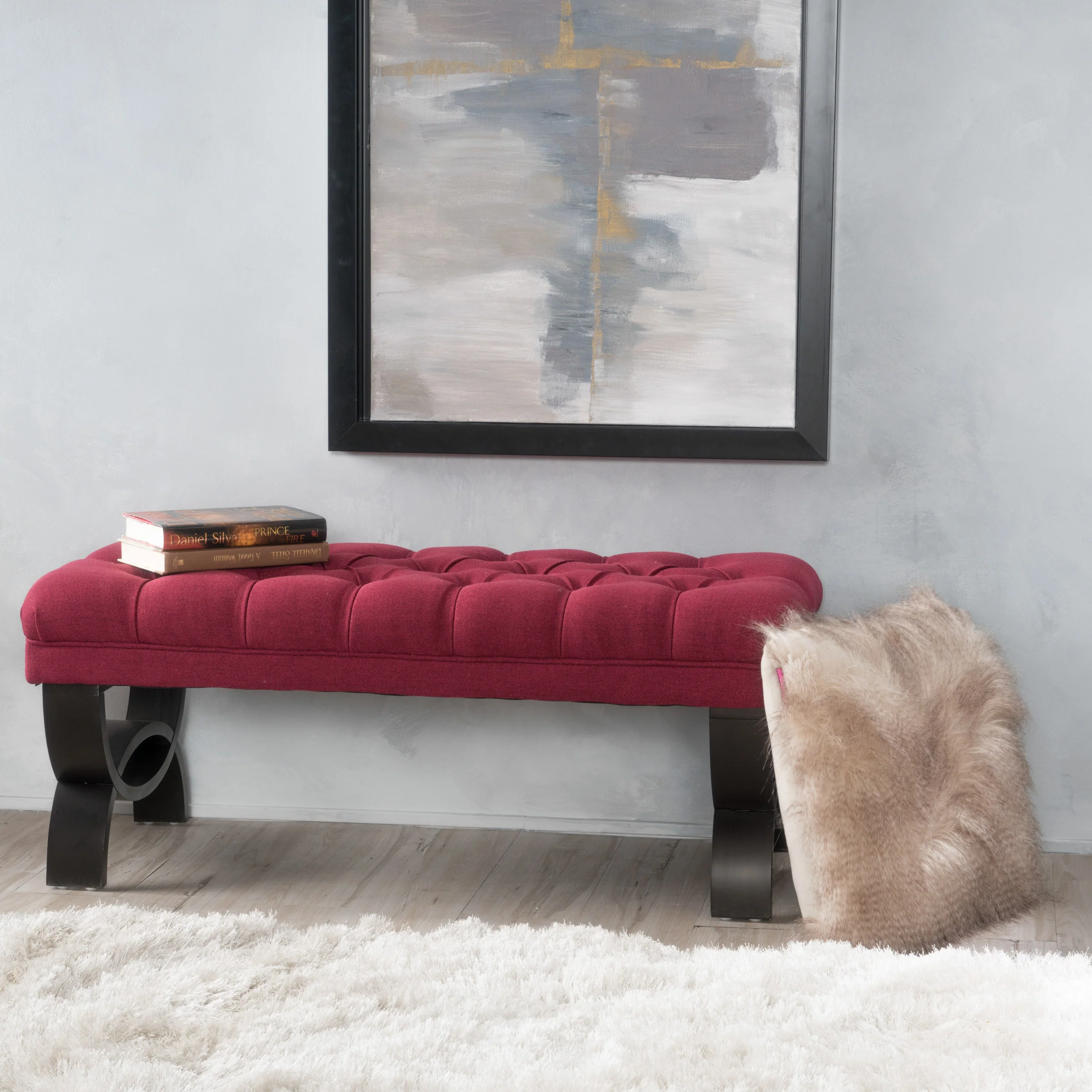 Reddington Tufted Fabric Ottoman Bench - furnishings