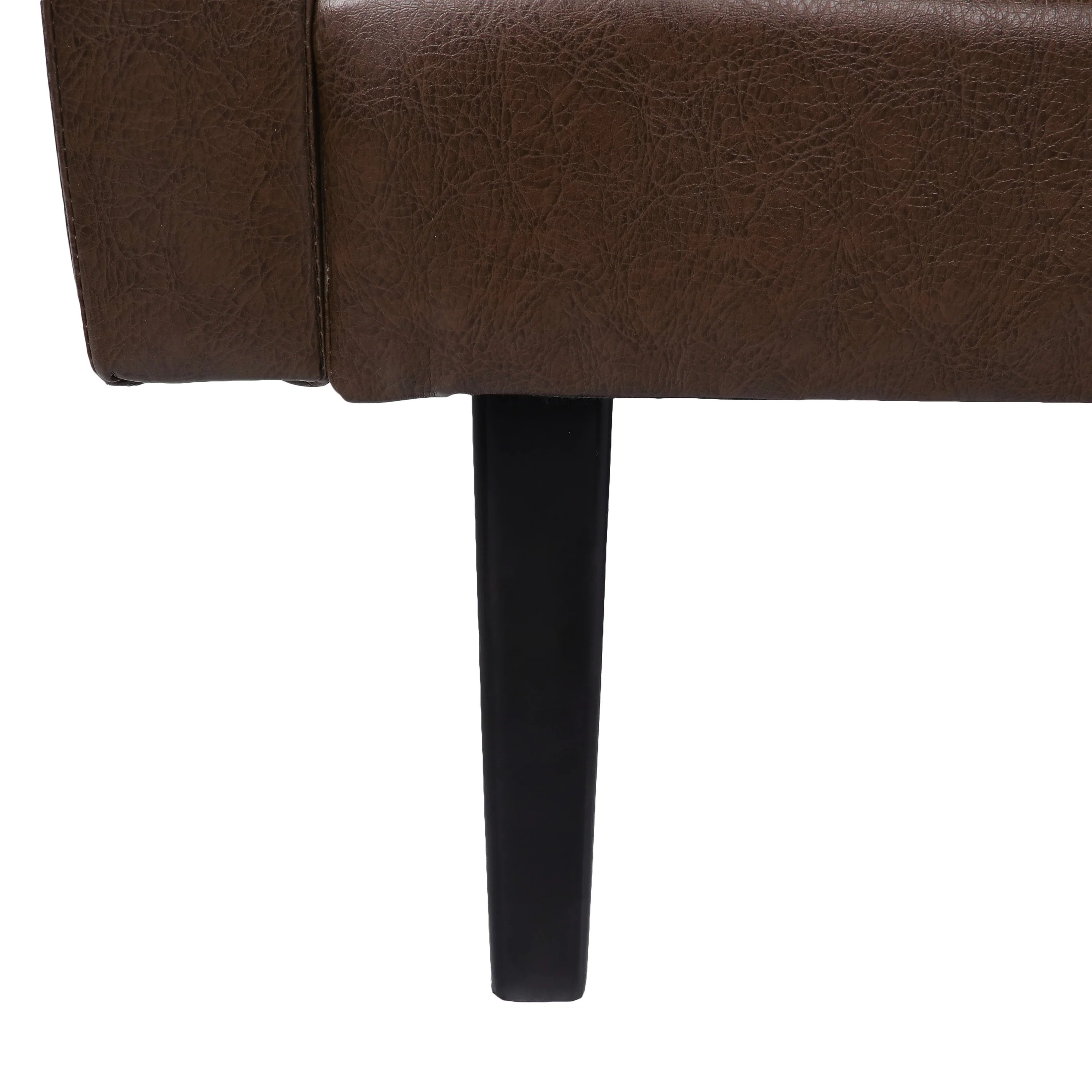 Dowd Mid Century Modern Faux Leather 3 Seater Sofa - furnishings
