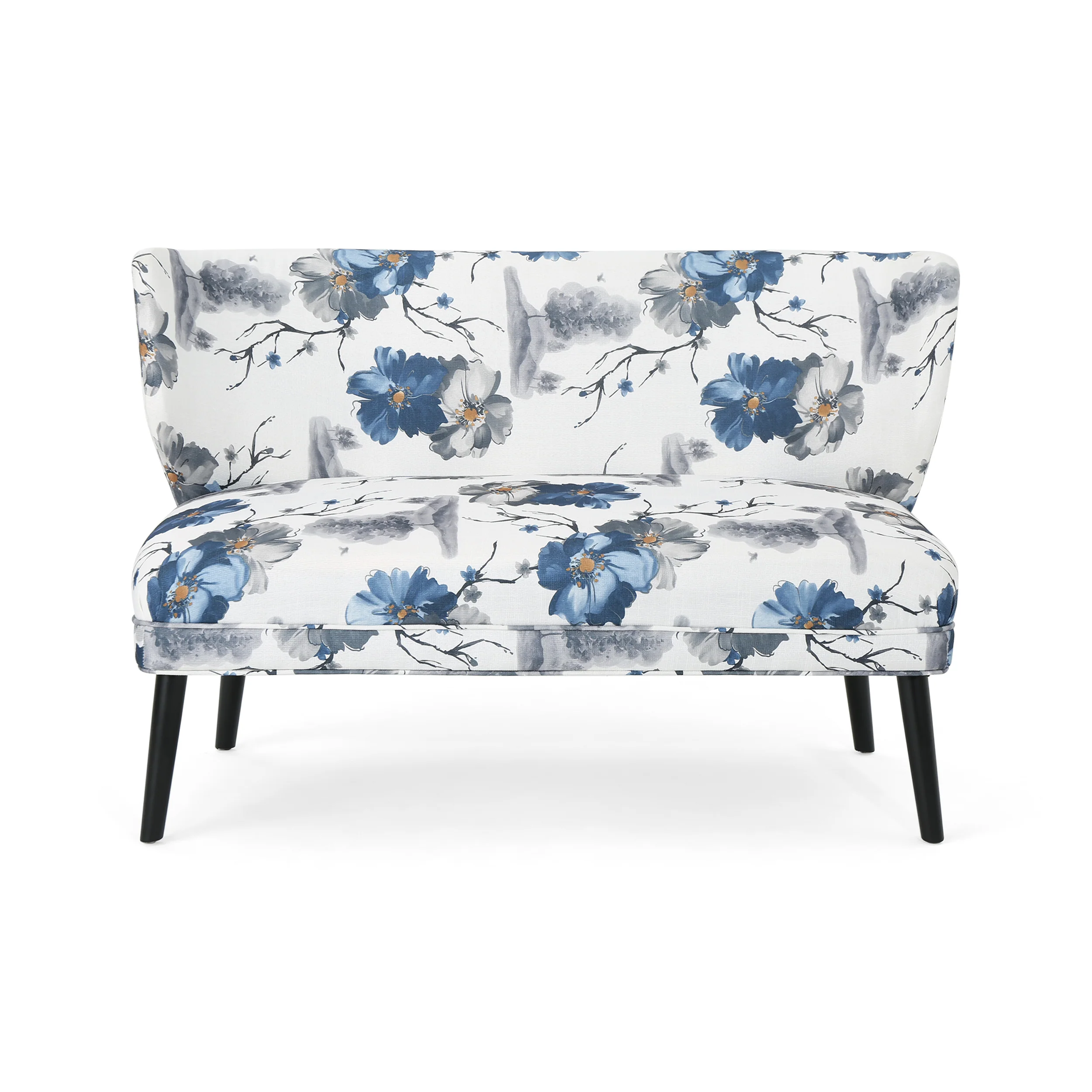 Dumont Modern Mid Century Modern Fabric Settee - furnishings