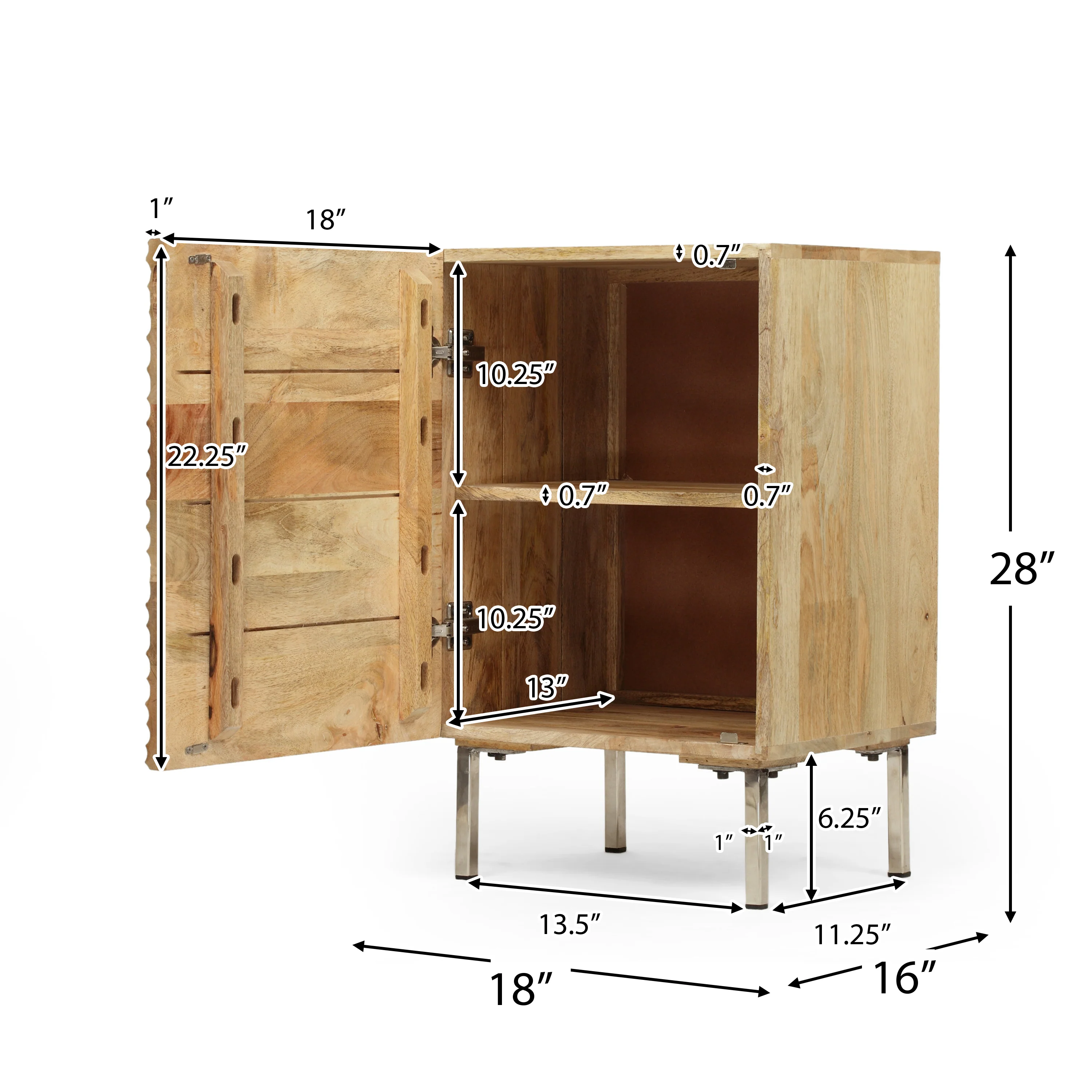Lesley Modern Mango Wood and Iron Side Table - furnishings