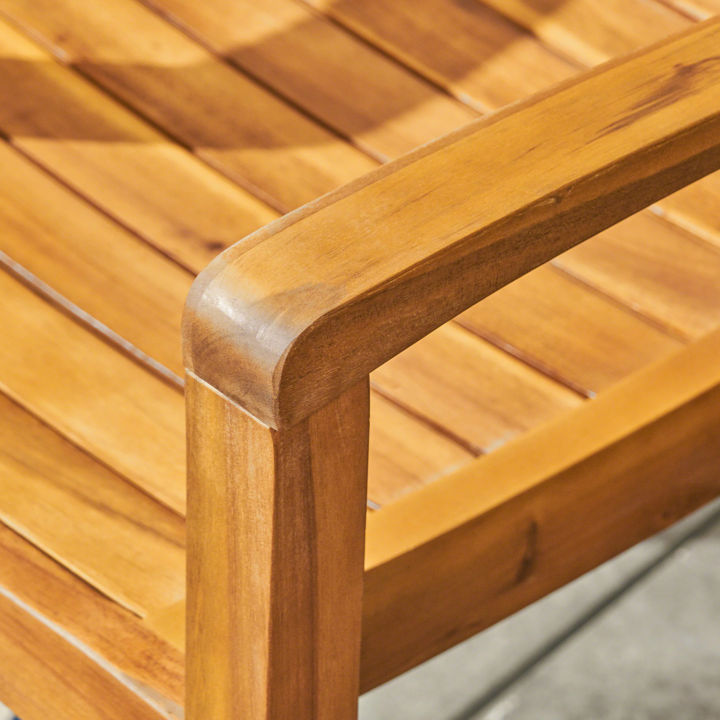 Ryan Outdoor 6-Seater Rectangular Acacia Wood Dining Set, Teak Finish - furnishings