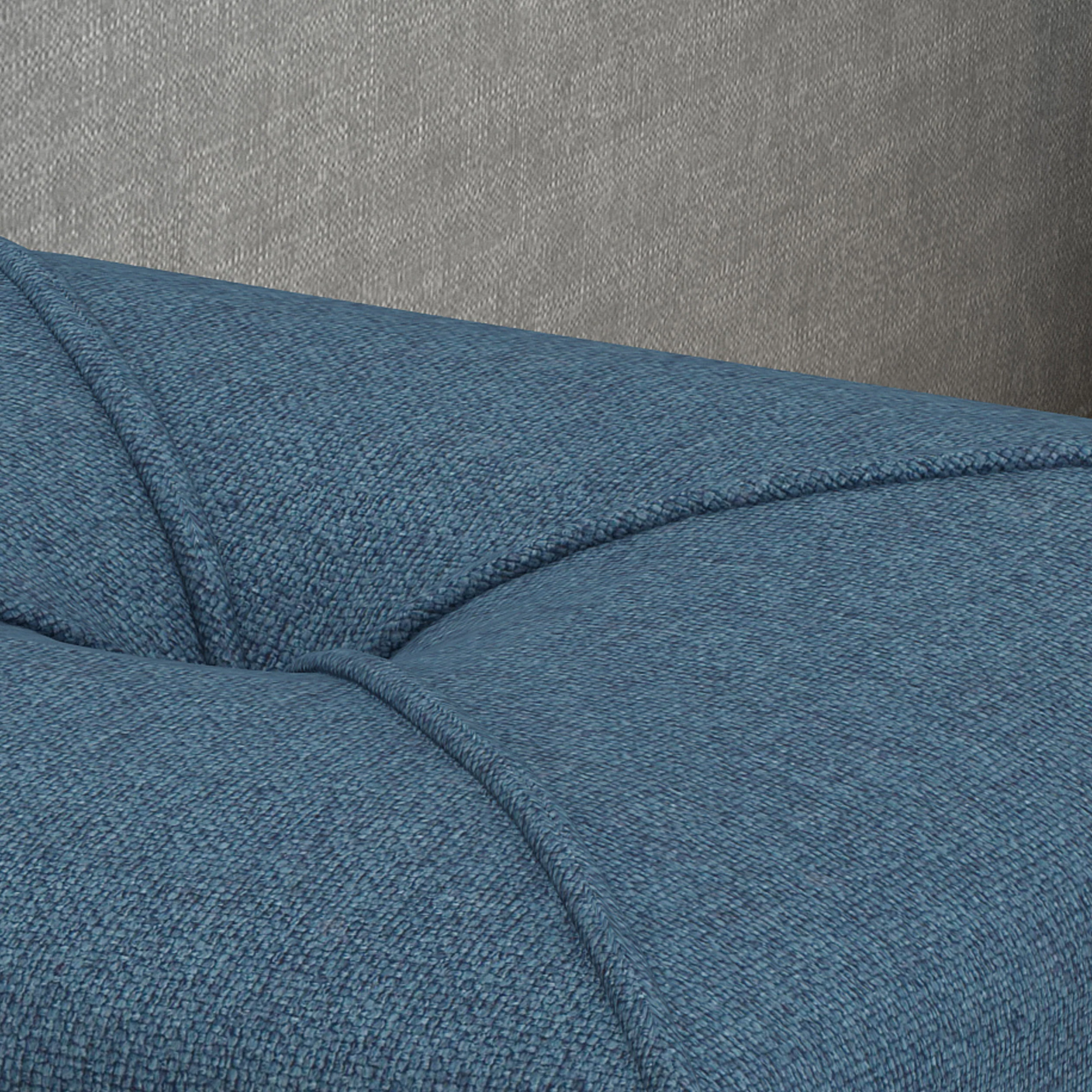 Tammy Modern Fabric Upholstered Square Ottoman with Tonal Piping - furnishings