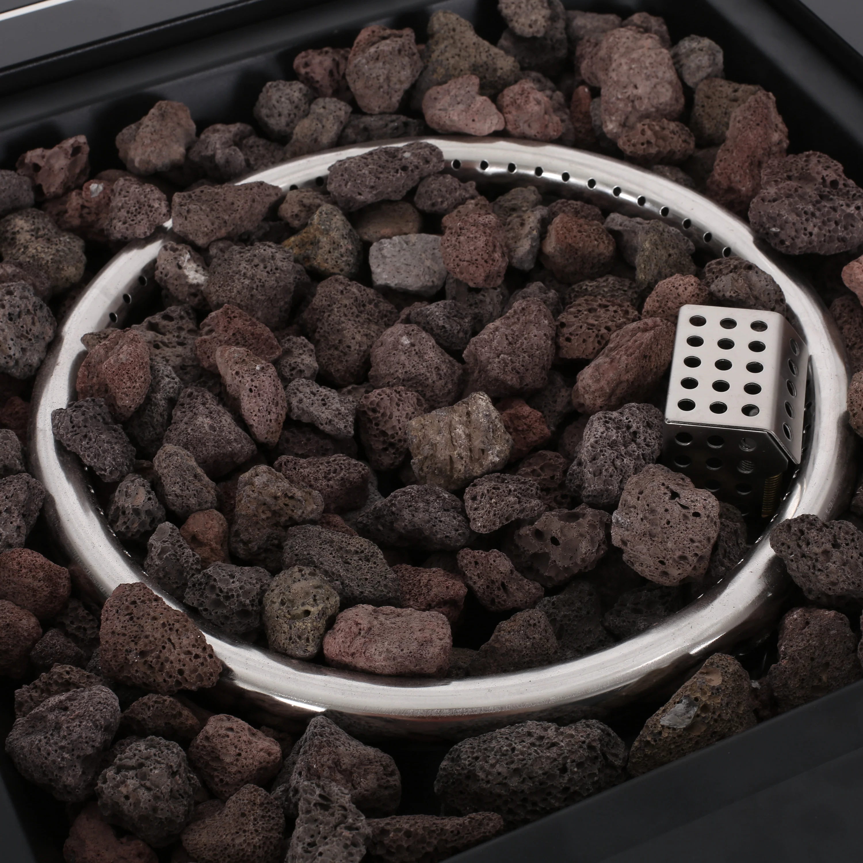 Doheny Outdoor 40,000 BTU Iron Square Fire Pit, Black - furnishings