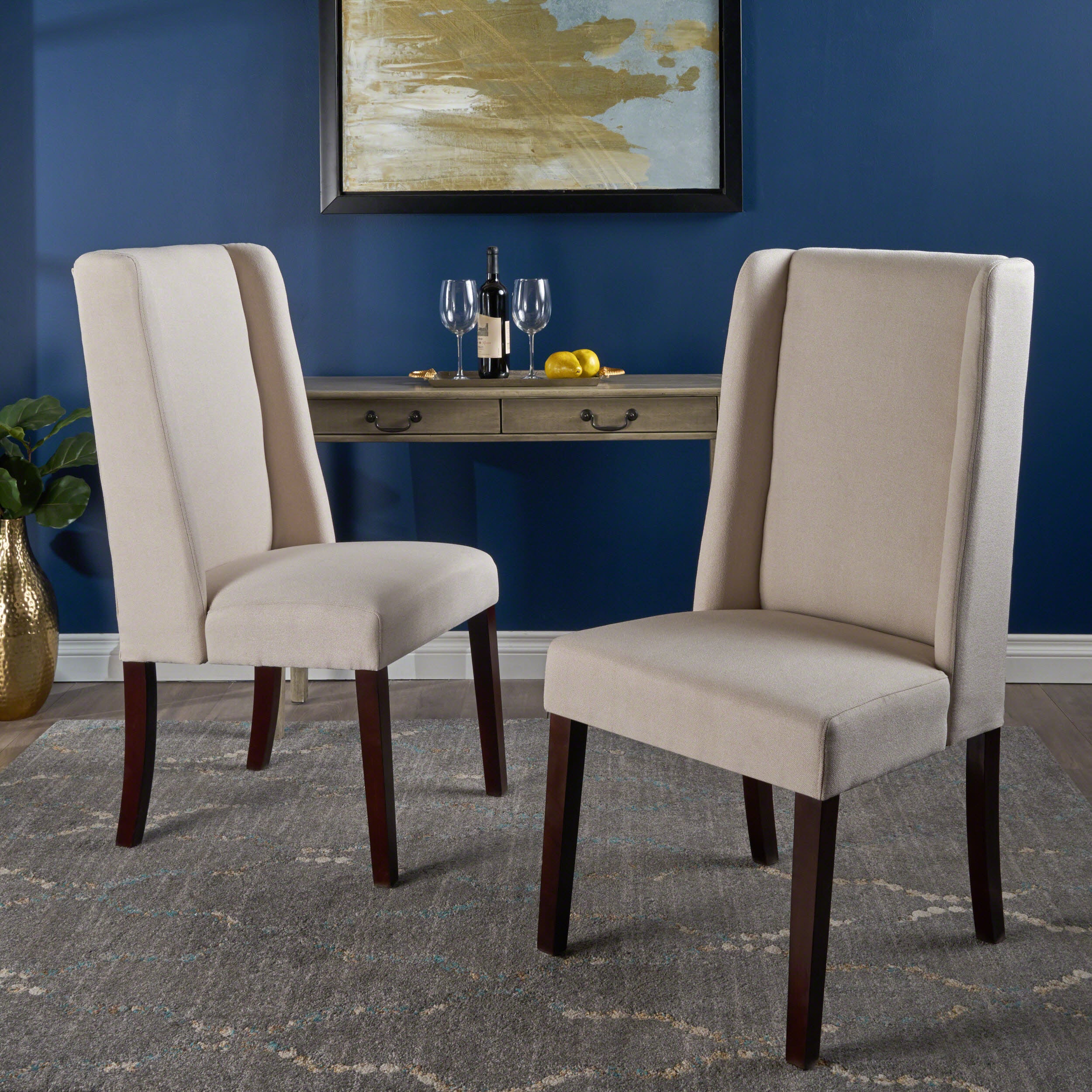 Rory Contemporary Fabric Upholstered Wingback Dining Chairs (Set of 2) - furnishings