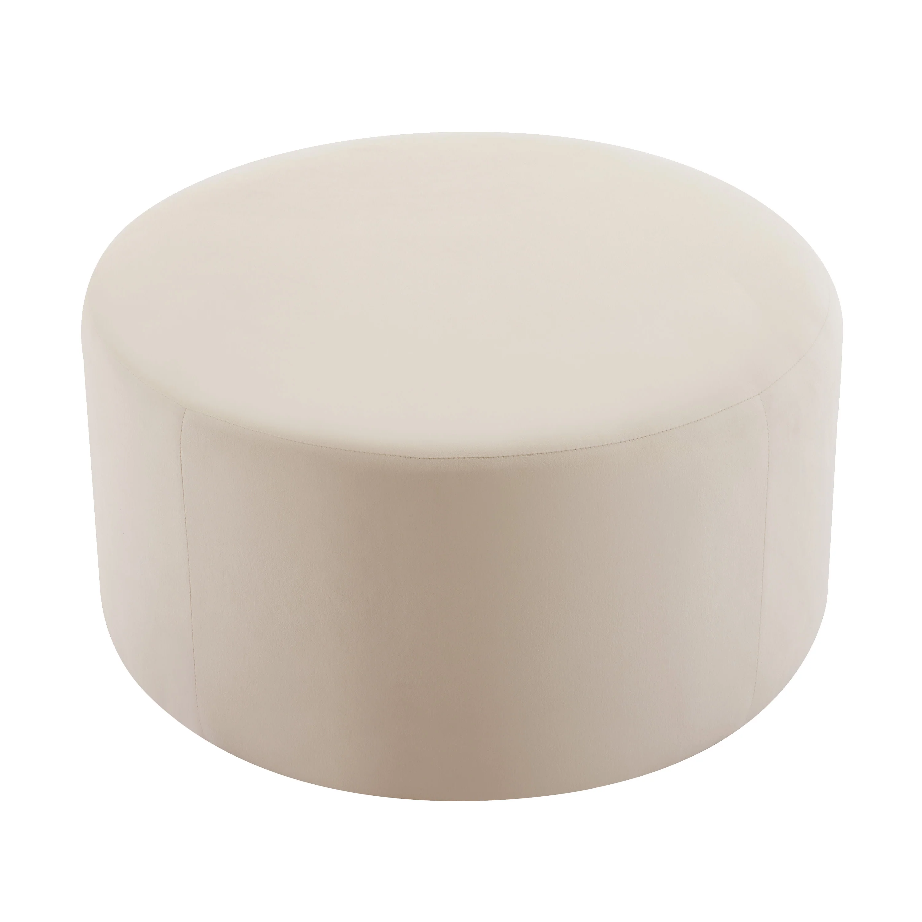 Inia Velvet Round Ottoman - furnishings