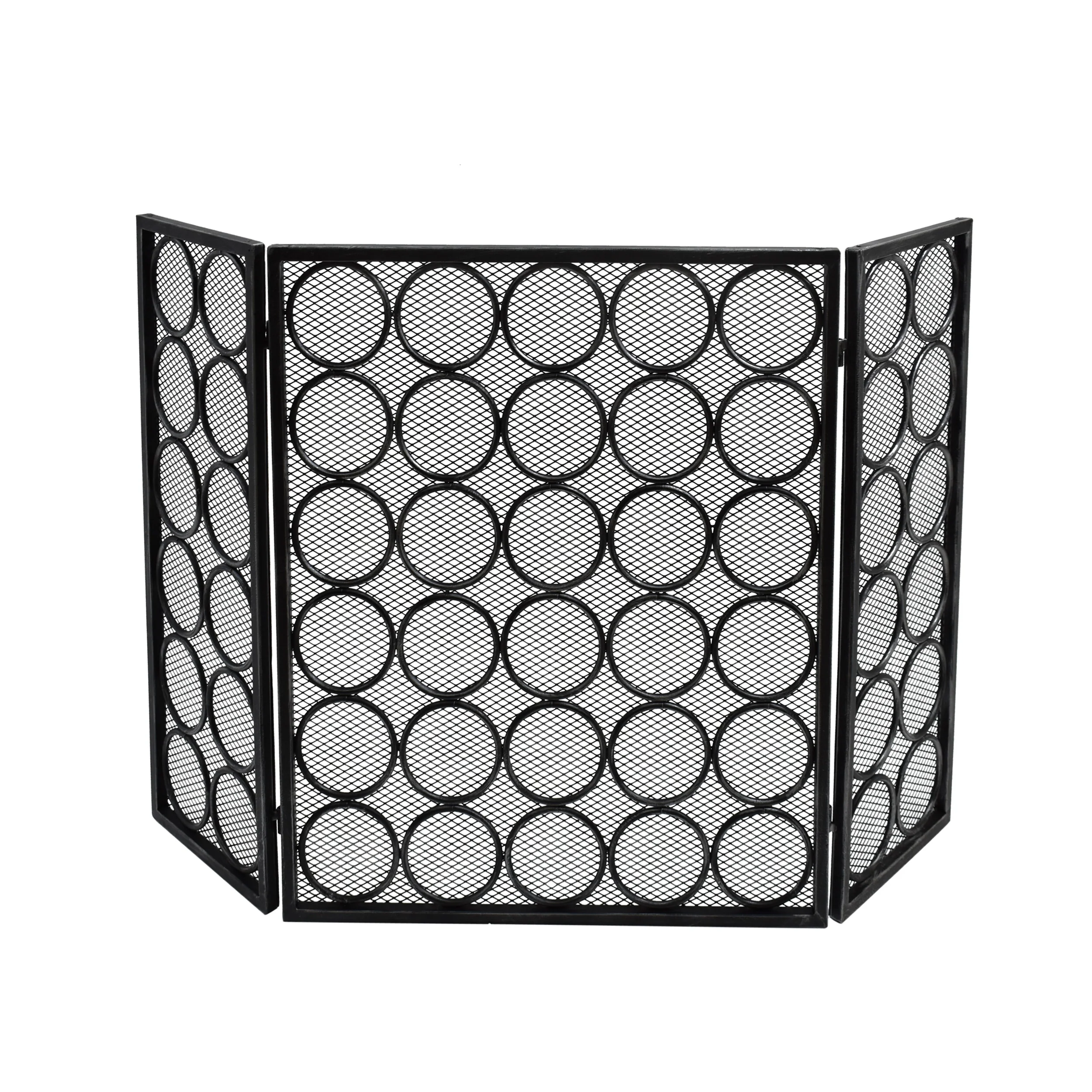 Koda Modern Three Panel Iron Firescreen - furnishings