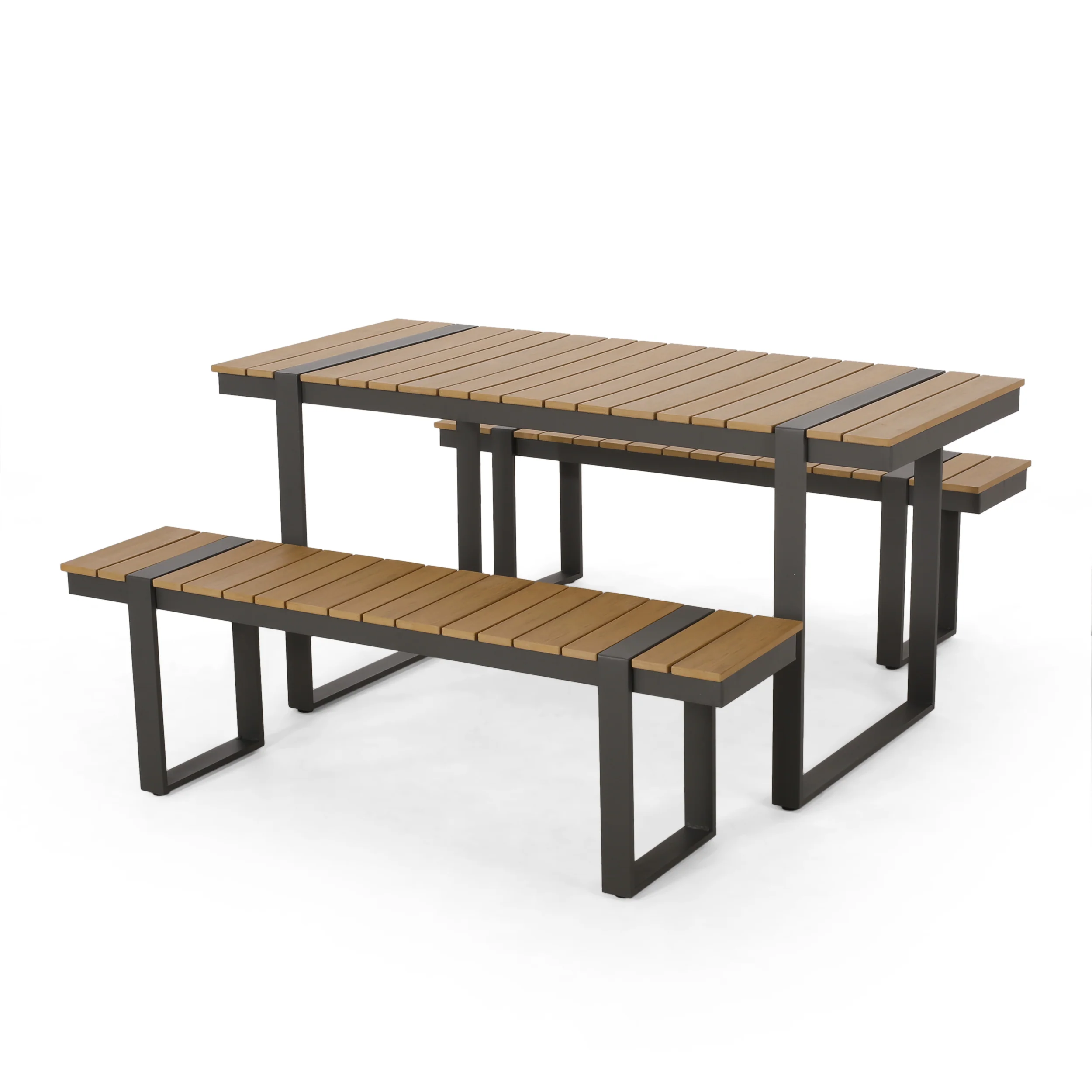 Mora Outdoor 3 Piece Aluminum Picnic Set - furnishings