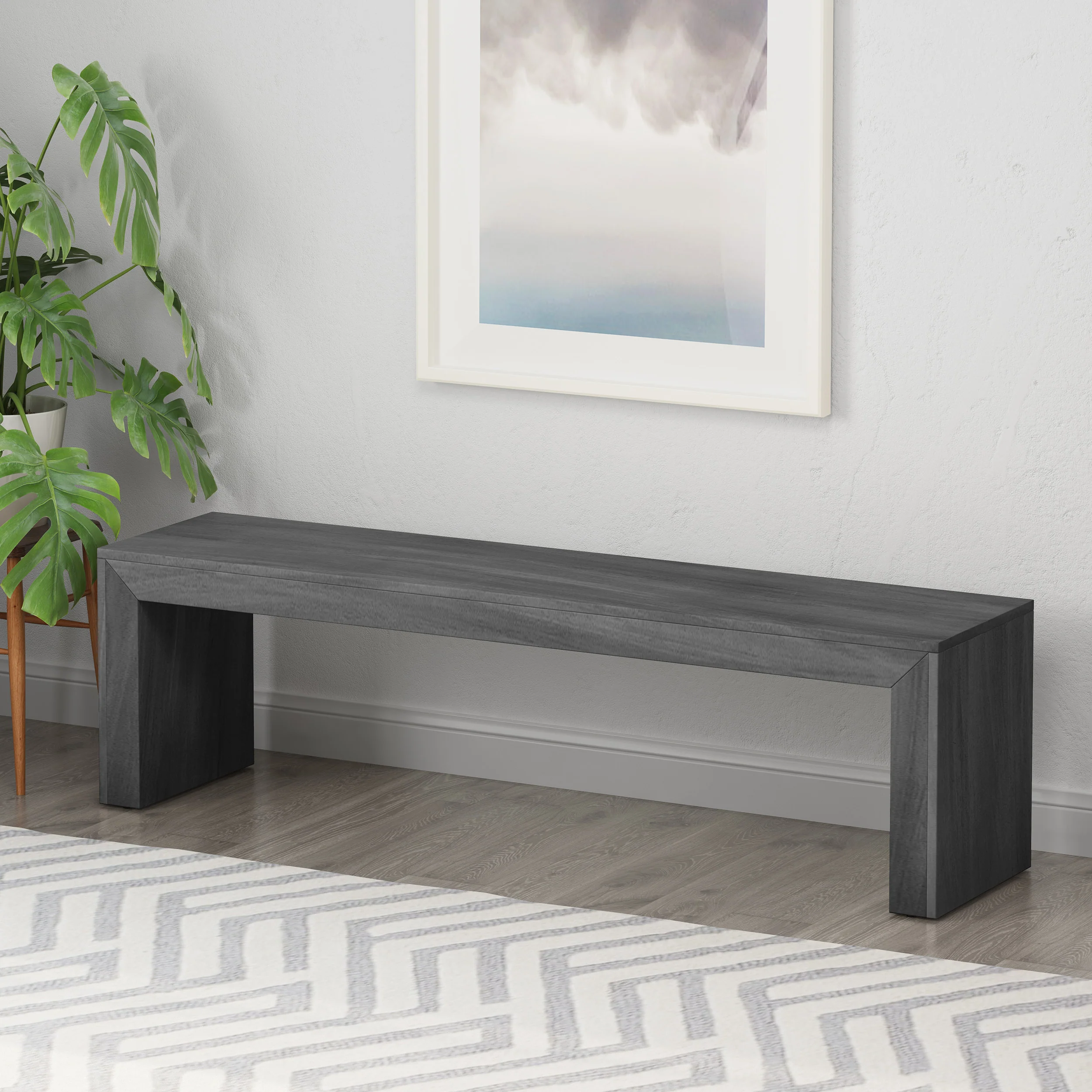 Alveton Rustic Acacia Wood Dining Bench - furnishings
