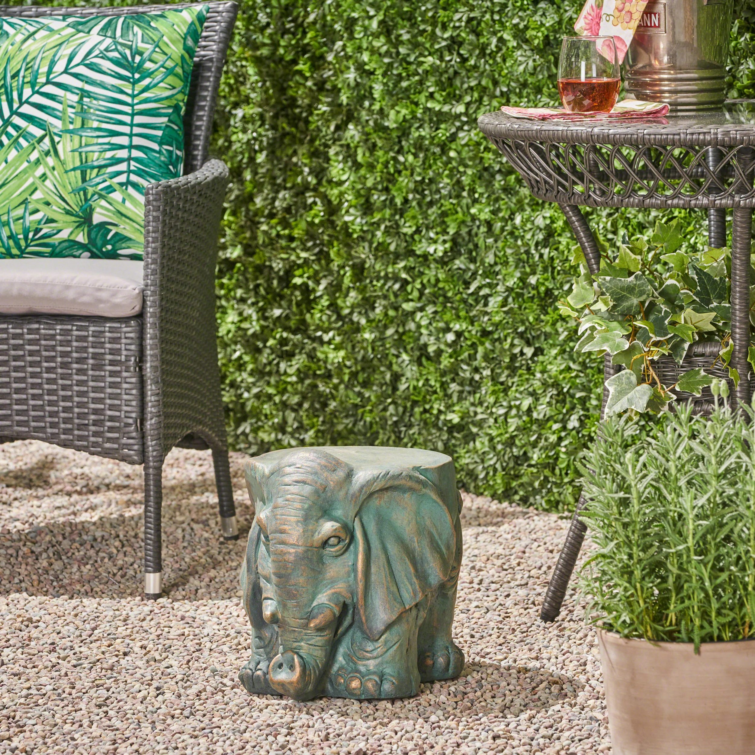 Salome Elephant Garden Stool - furnishings