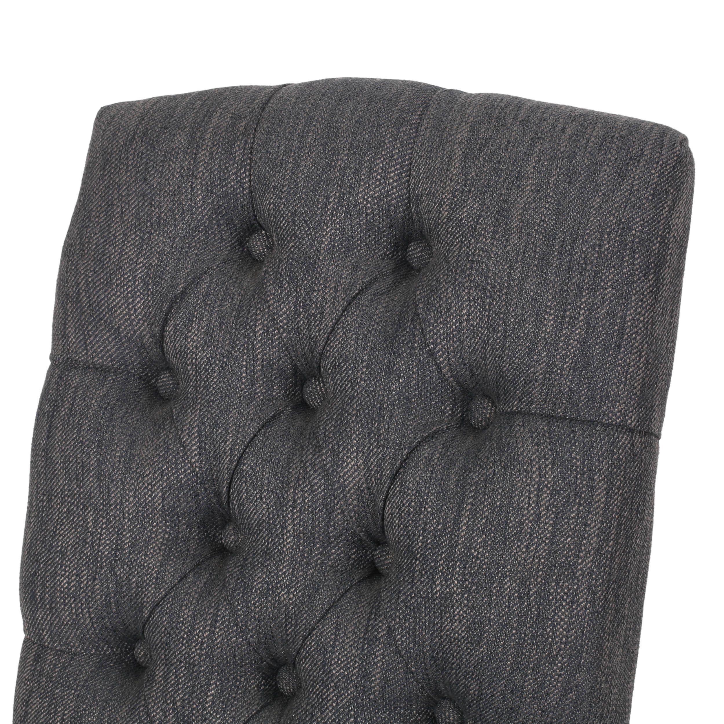Frances Contemporary Fabric Tufted Dining Chairs with Nailhead Trim, Set of 4 - furnishings