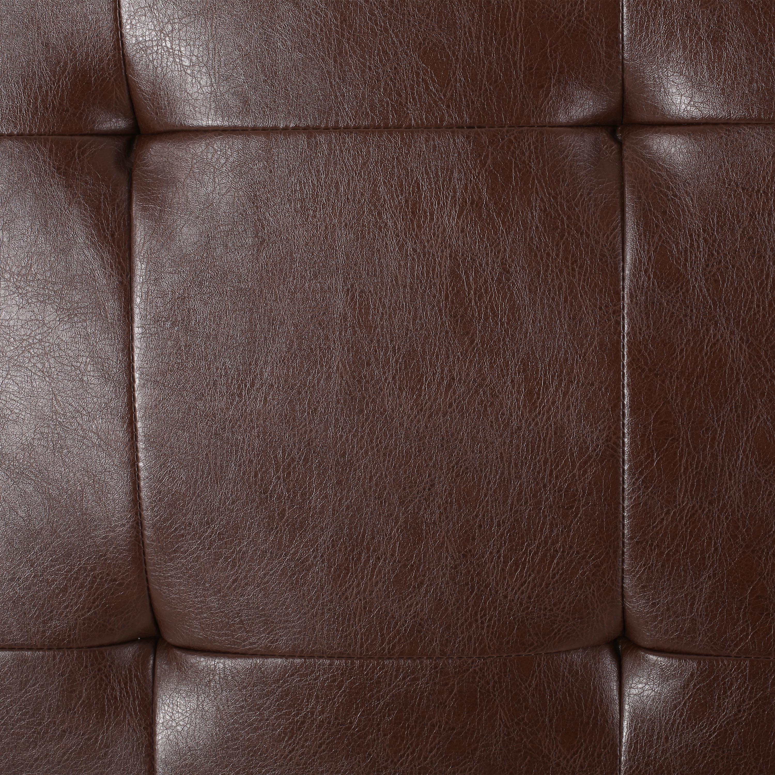 Elmore Mid Century Modern Faux Leather Tufted Chaise Lounge with Bolster Pillow - furnishings