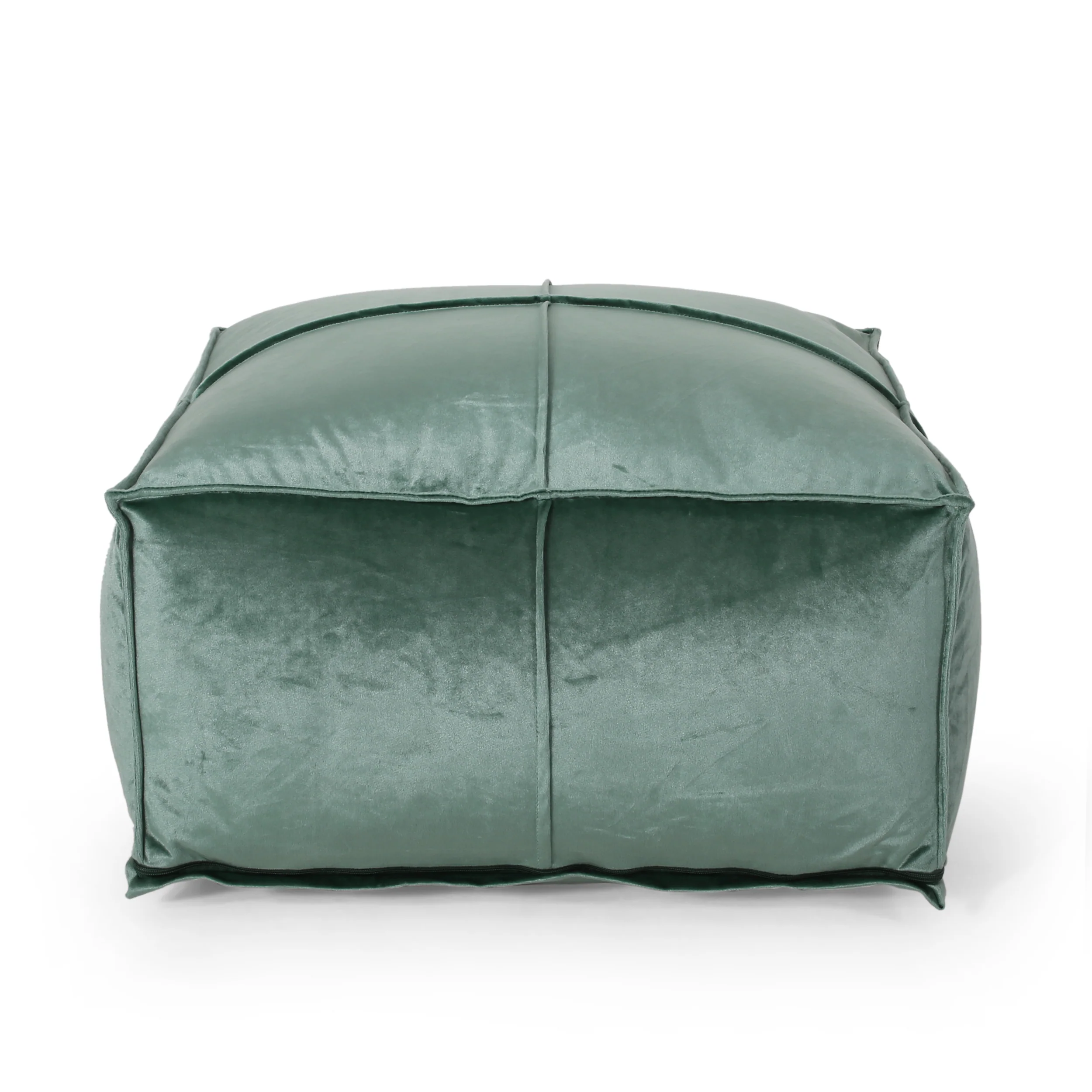 Cytheria Modern Glam Velvet Square Bean Bag Ottoman - furnishings
