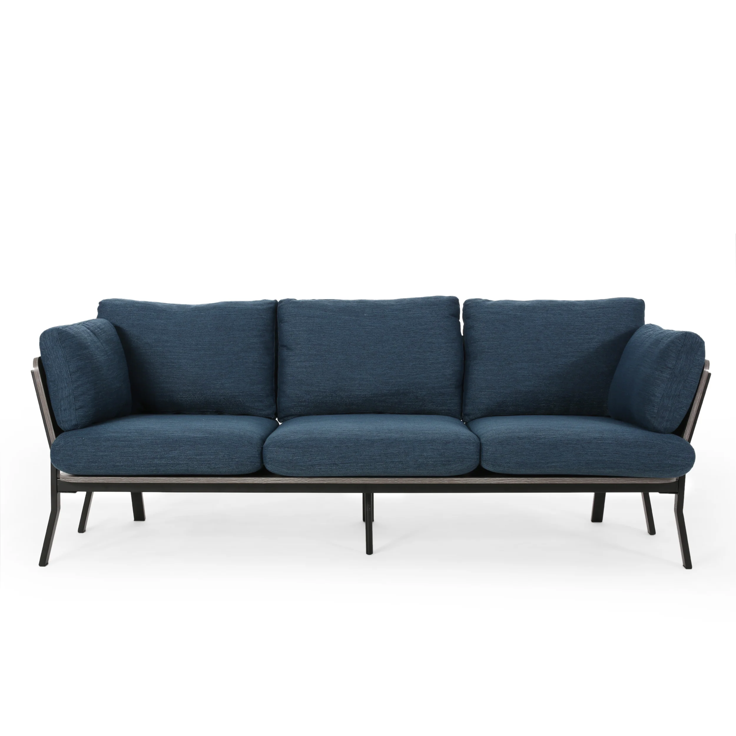 Athea Mid-Century Modern 3 Seater Wood Frame Sofa - furnishings