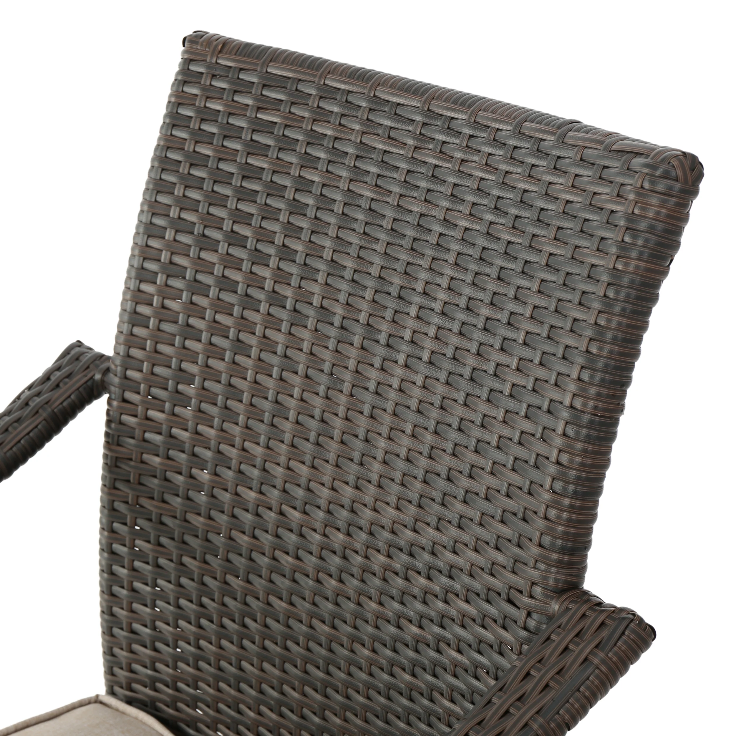 Toluca Outdoor 5 Piece Foldable Table and Stacking Chair Wicker Dining Set - furnishings