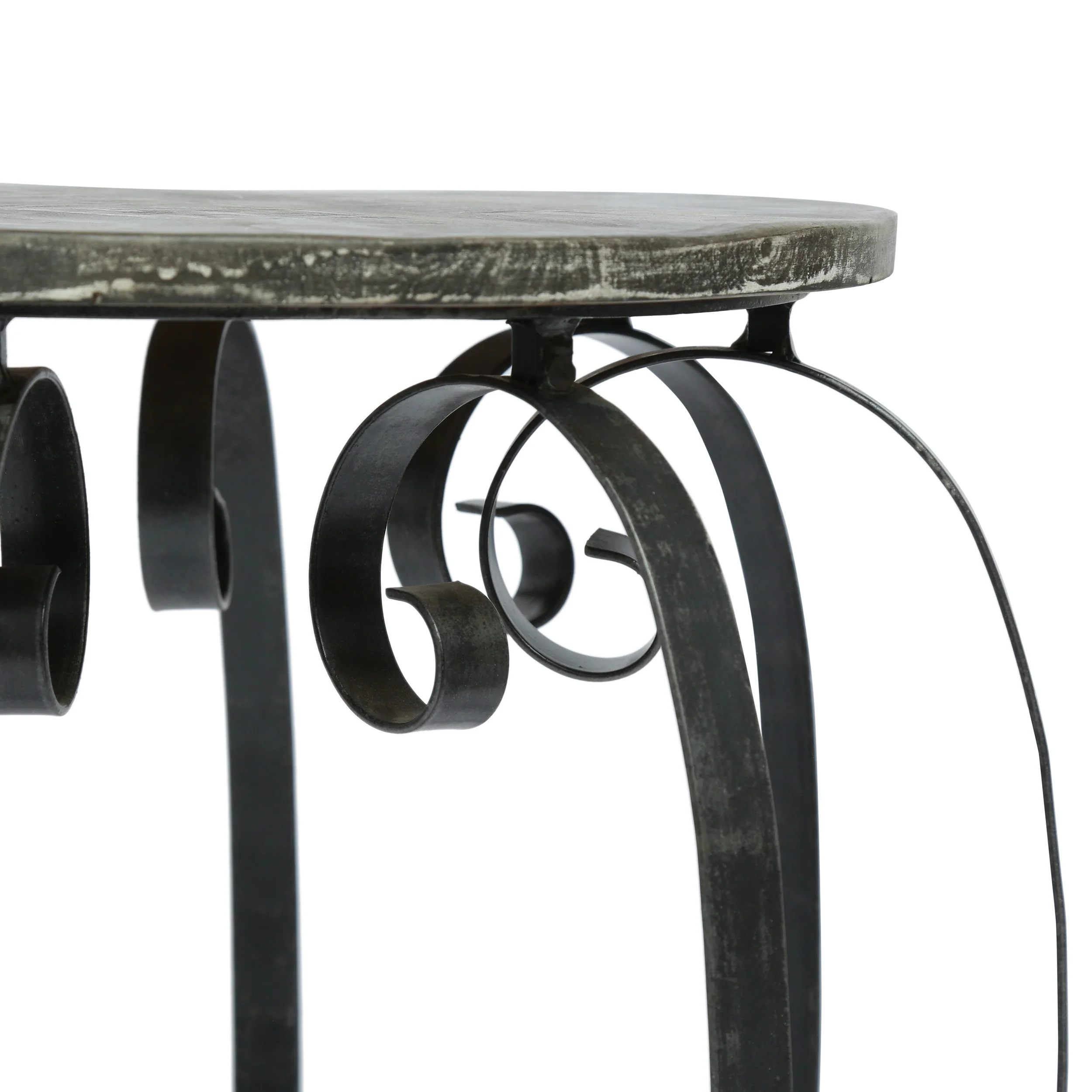 Camba Modern Industrial Handcrafted Mango Wood Side Table, Gray and Black - furnishings