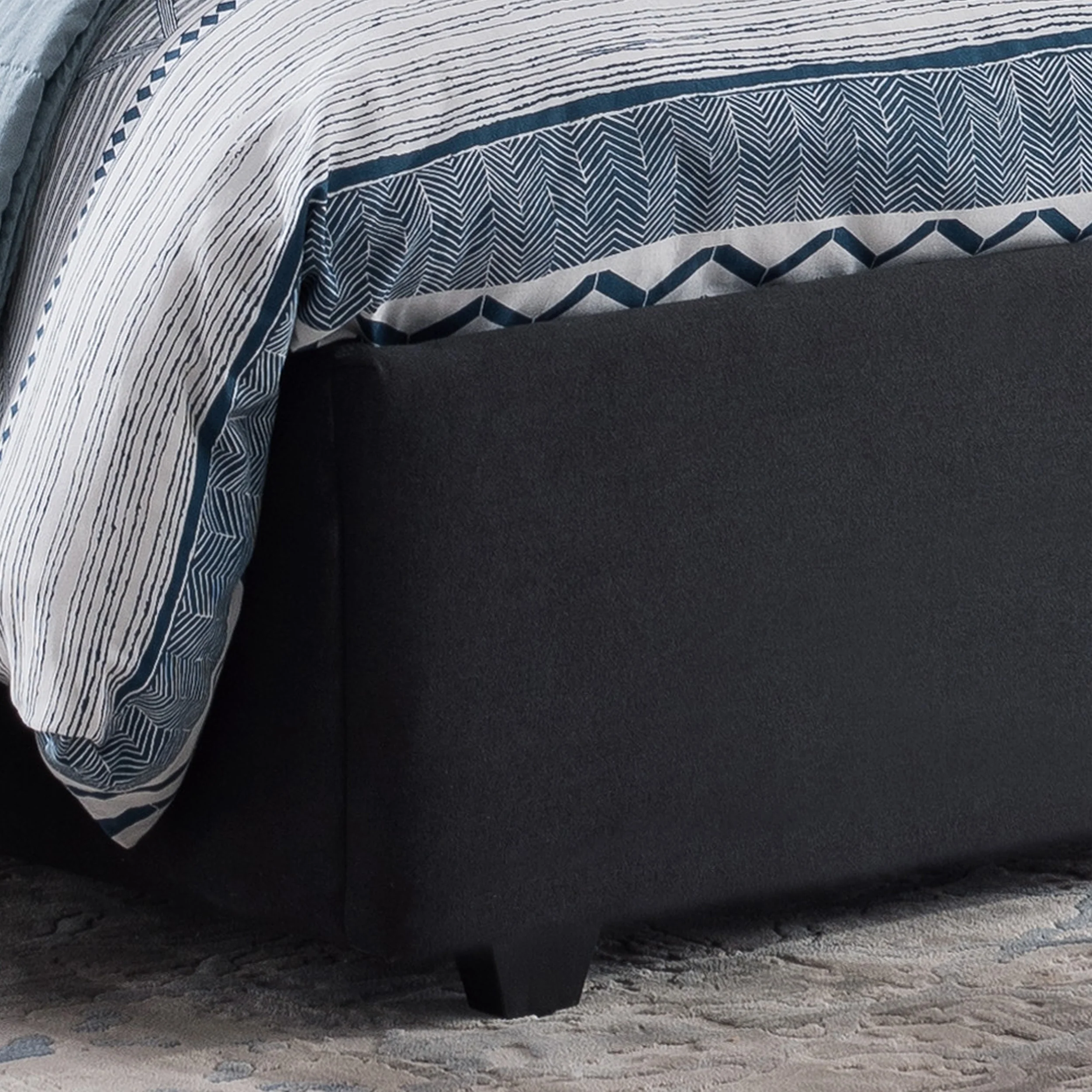 Gentry Contemporary Button-Tufted Camelback Queen Bed Frame with Nailhead Trim - furnishings
