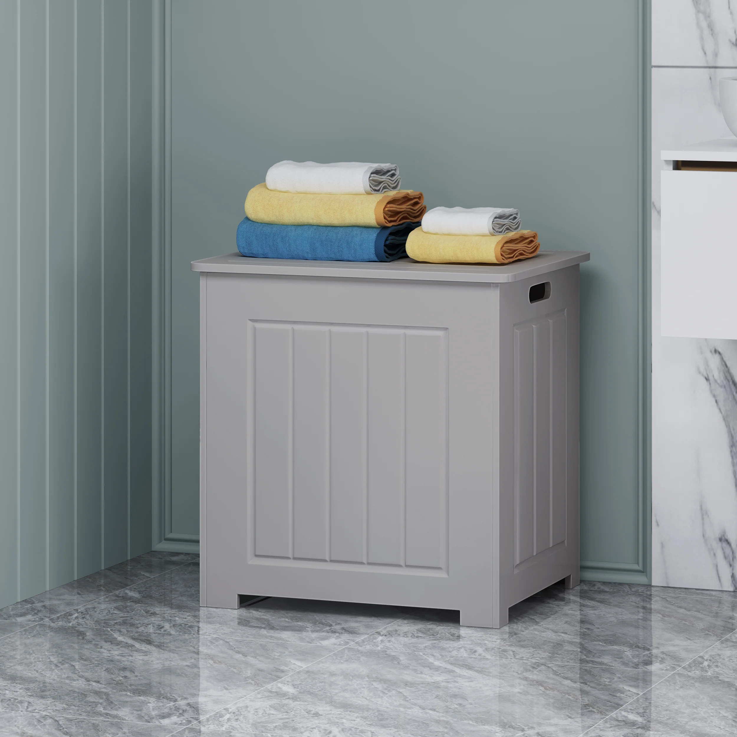 Maat Modern Laundry Hamper with Lid - furnishings