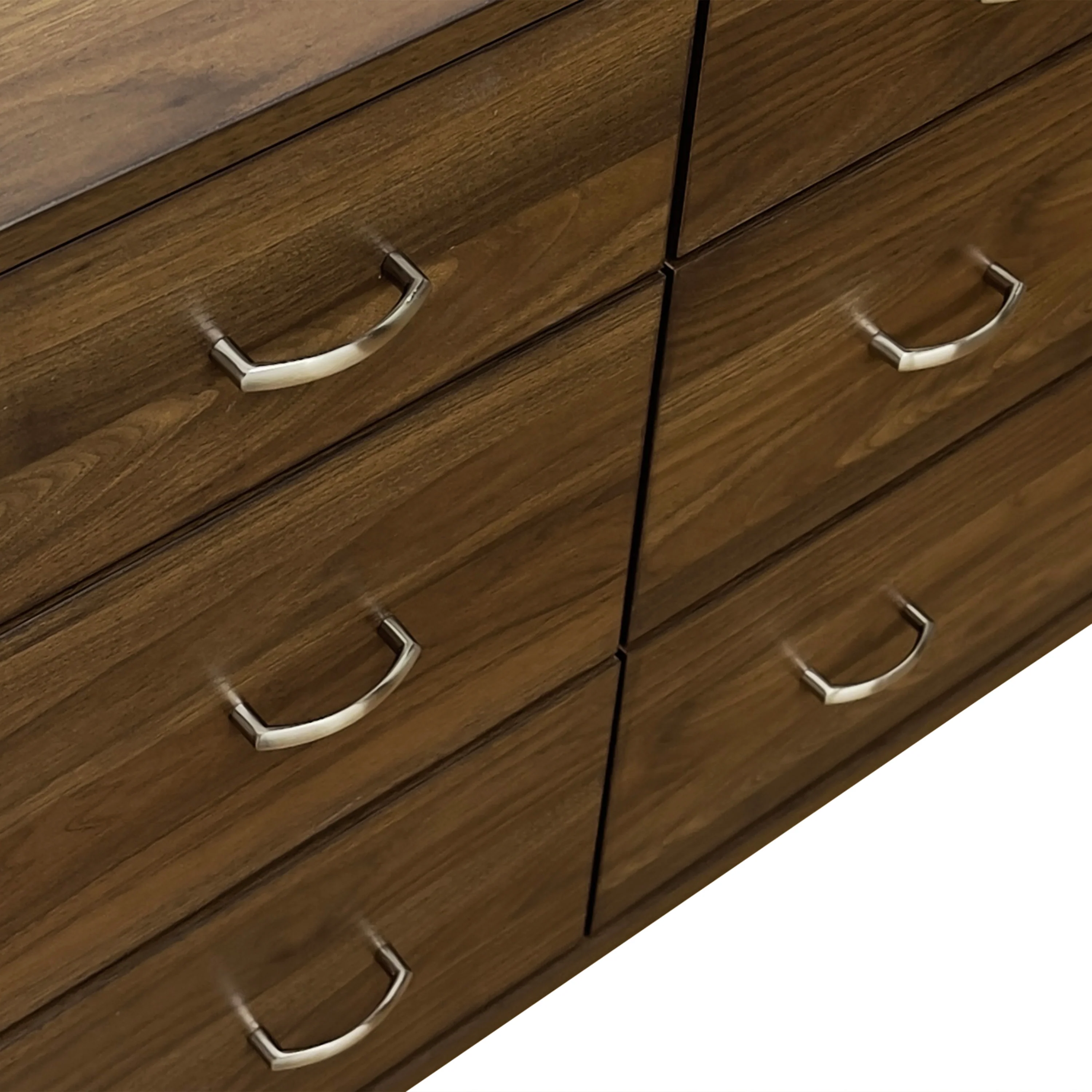 Wilbur Mid Century Wooden 3 Piece Double Dresser and Nightstand Bedroom Set - furnishings