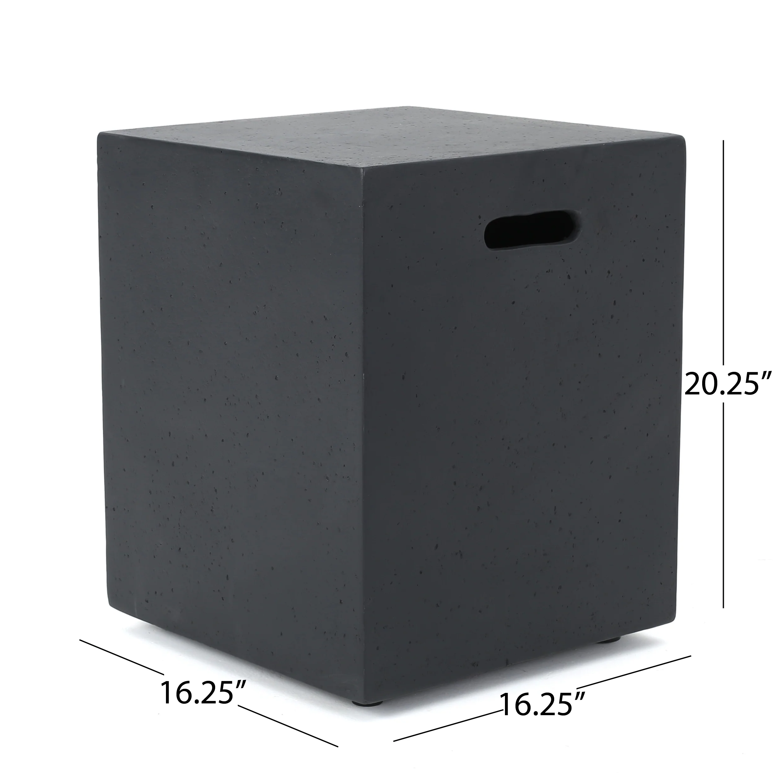 Hearth Outdoor Lightweight Concrete Tank Holder Side Table - furnishings