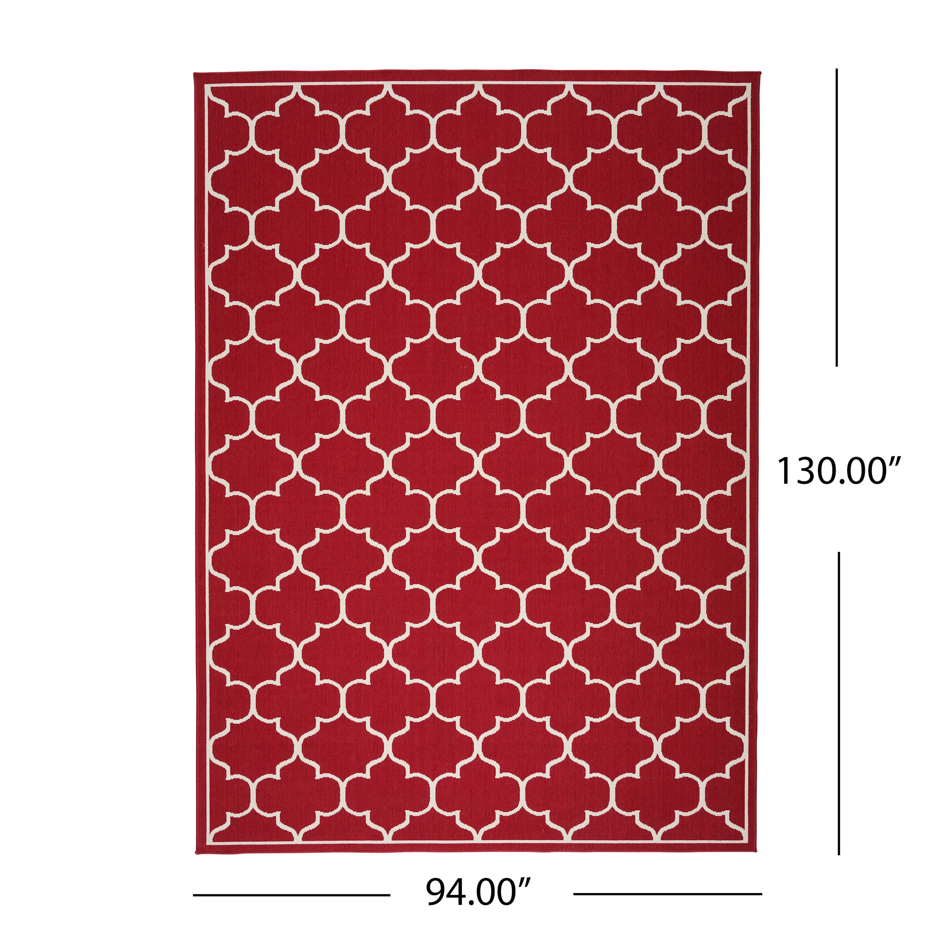 Ferncliffe Indoor/Outdoor Geometric Area Rug, Red and Ivory - furnishings